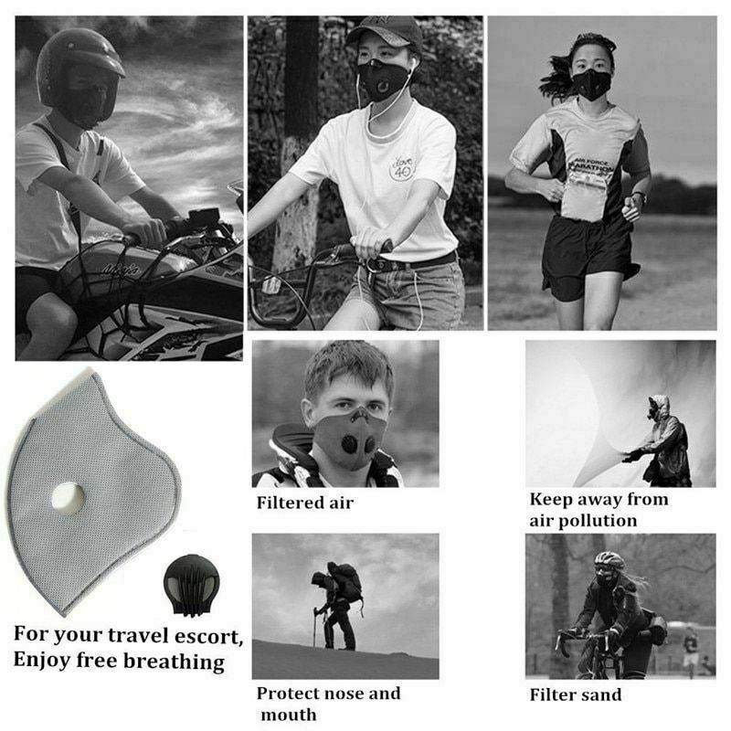 Reusable Respirator Face Mask with Active Carbon Filters for Woodworking Moving