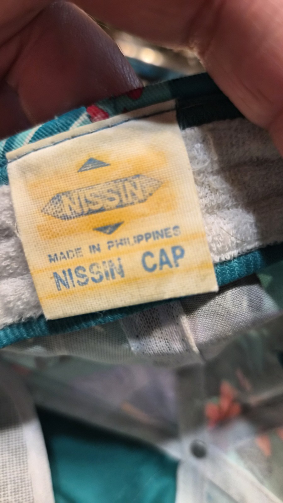 Vintage TEXAS Trucker Hat Rope men Flat Bill Teal Hawaiian Print SnapBack Nissin