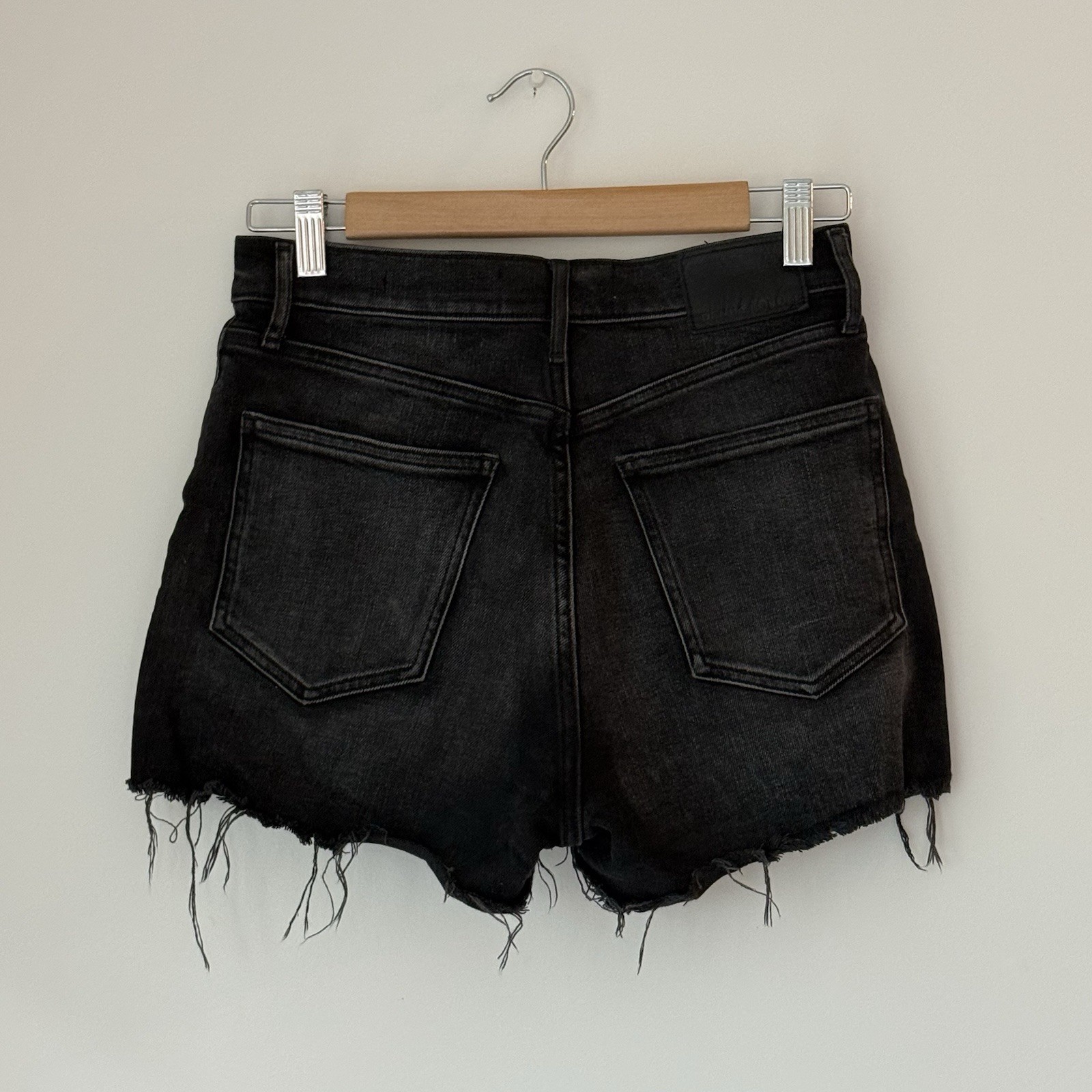 Denim Forum The Arlo Short Black High Rise Distressed 98% Cotton Size 27