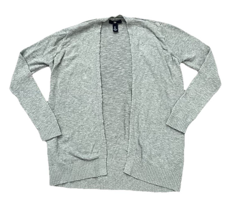 Gap Gray Open Front Cardigan Sweater Womens Small Grandma