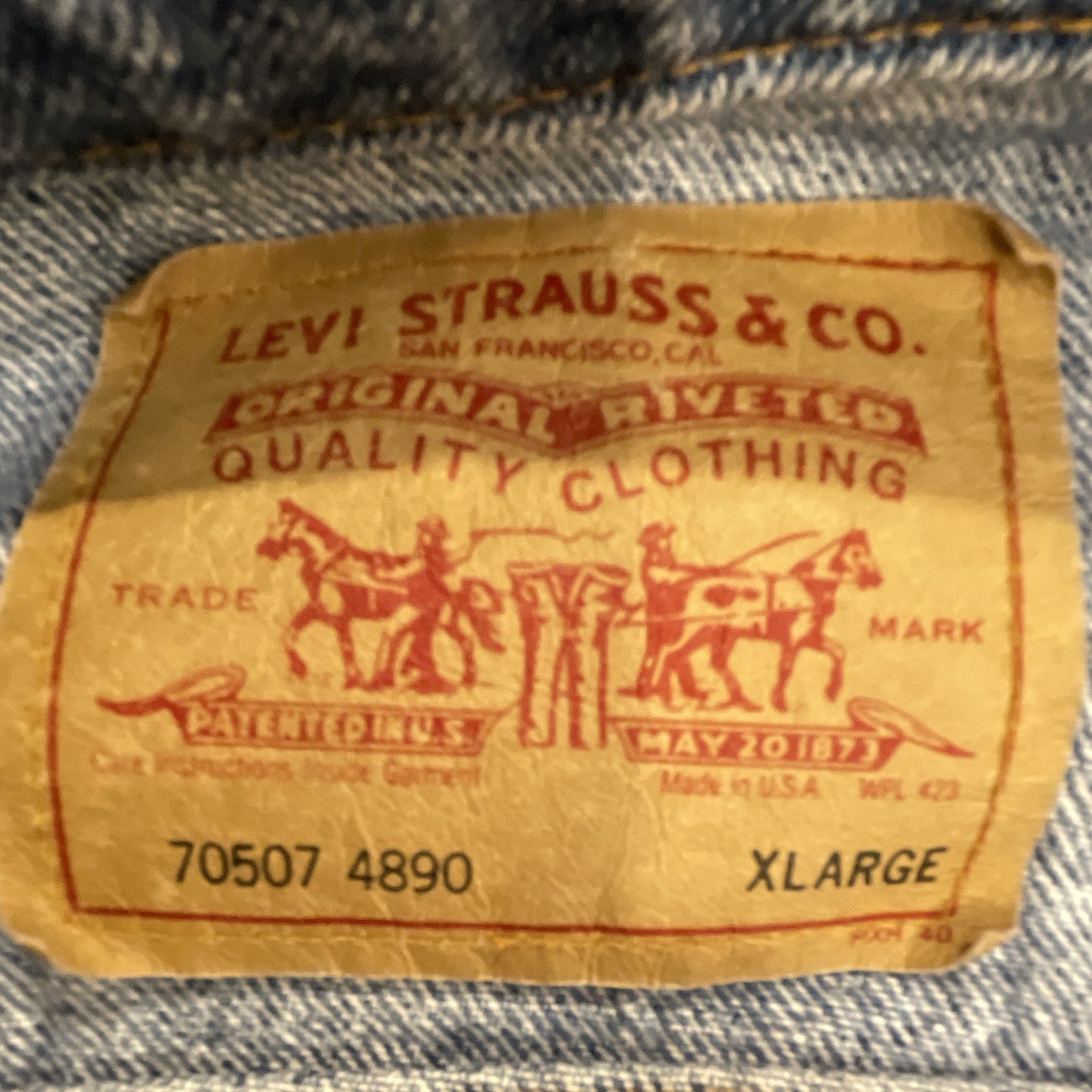 Vintage Levi’s Denim Type III Jacket Mens XL Blue 70507 4890 Trucker Made in USA