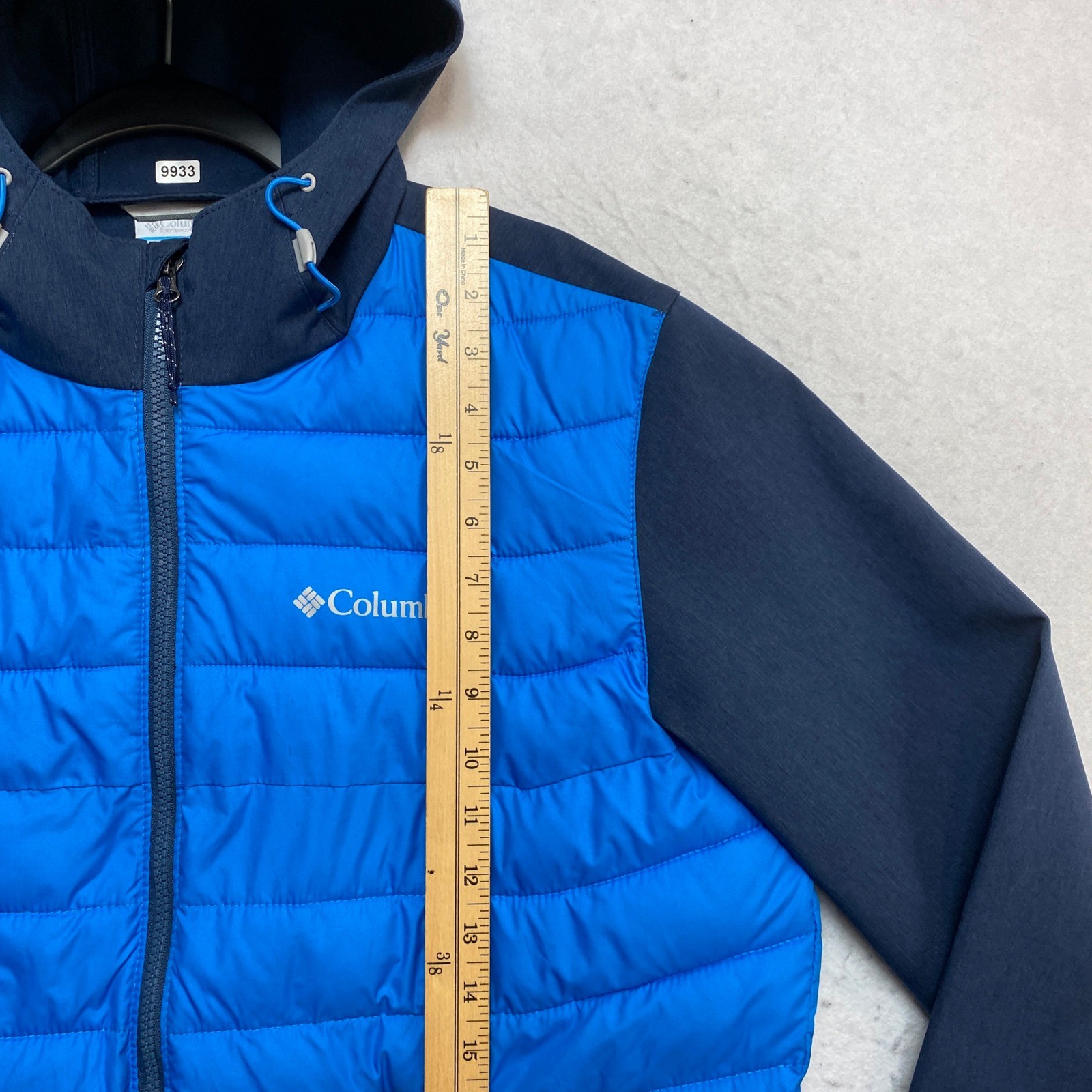 Columbia Puffer Jacket Mens Size Medium Blue Navy Omni-Heat Hybrid WM1509