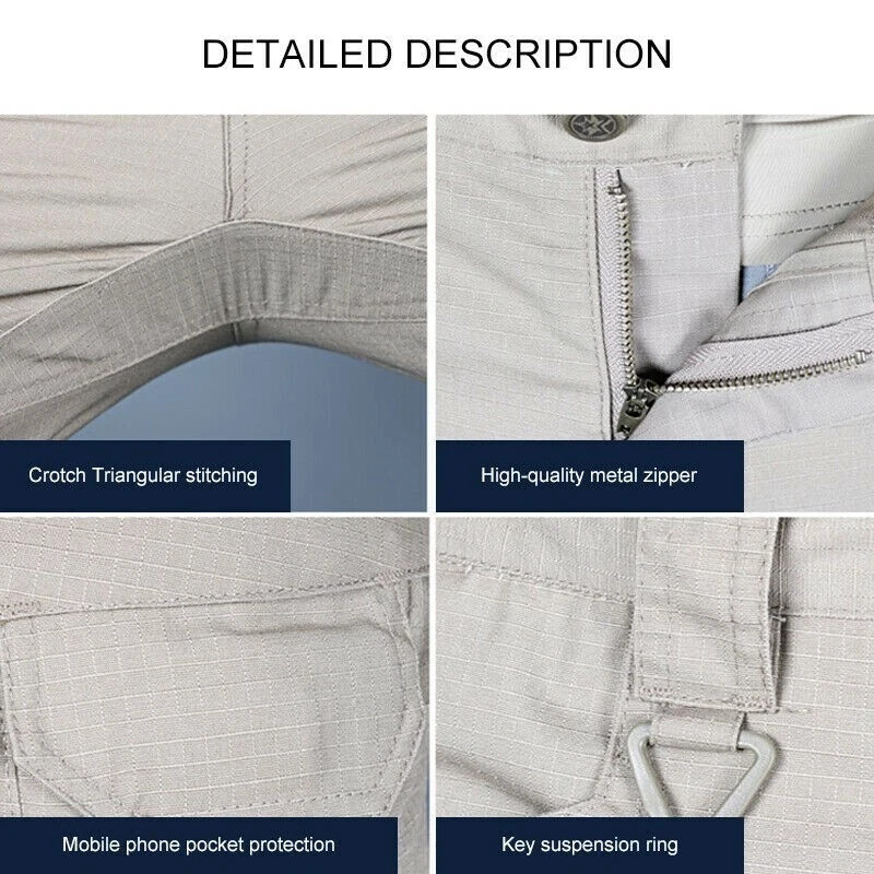 Men Cargo Pants Soldier Straight-fit Tactical Work Combat Trousers Outdoor AA