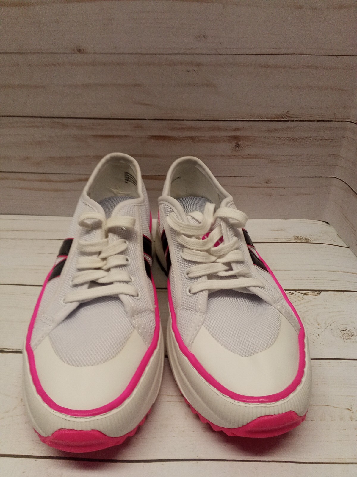 Joy Comfort Performance Mesh Sneakers w/ Podiatric Insole White,Pink,Black US 6M