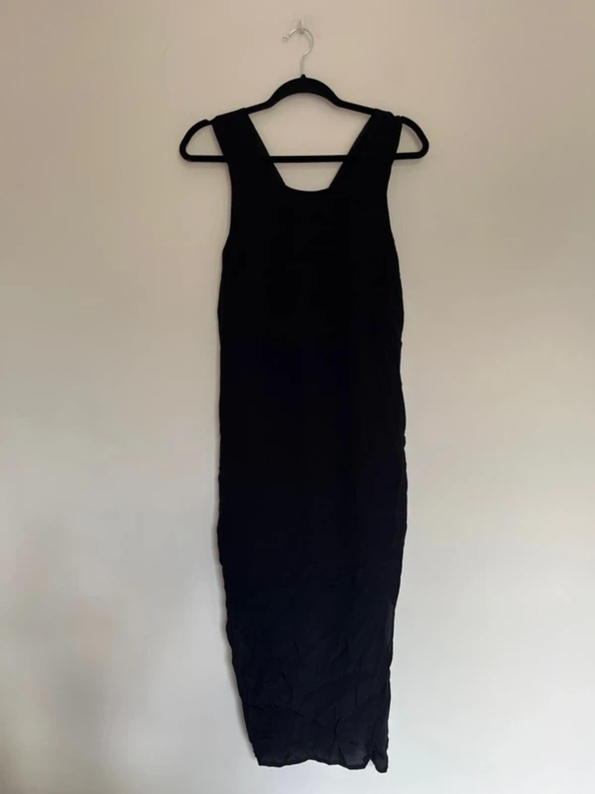 Mango sleeveless black midi dress – size S, UK 8