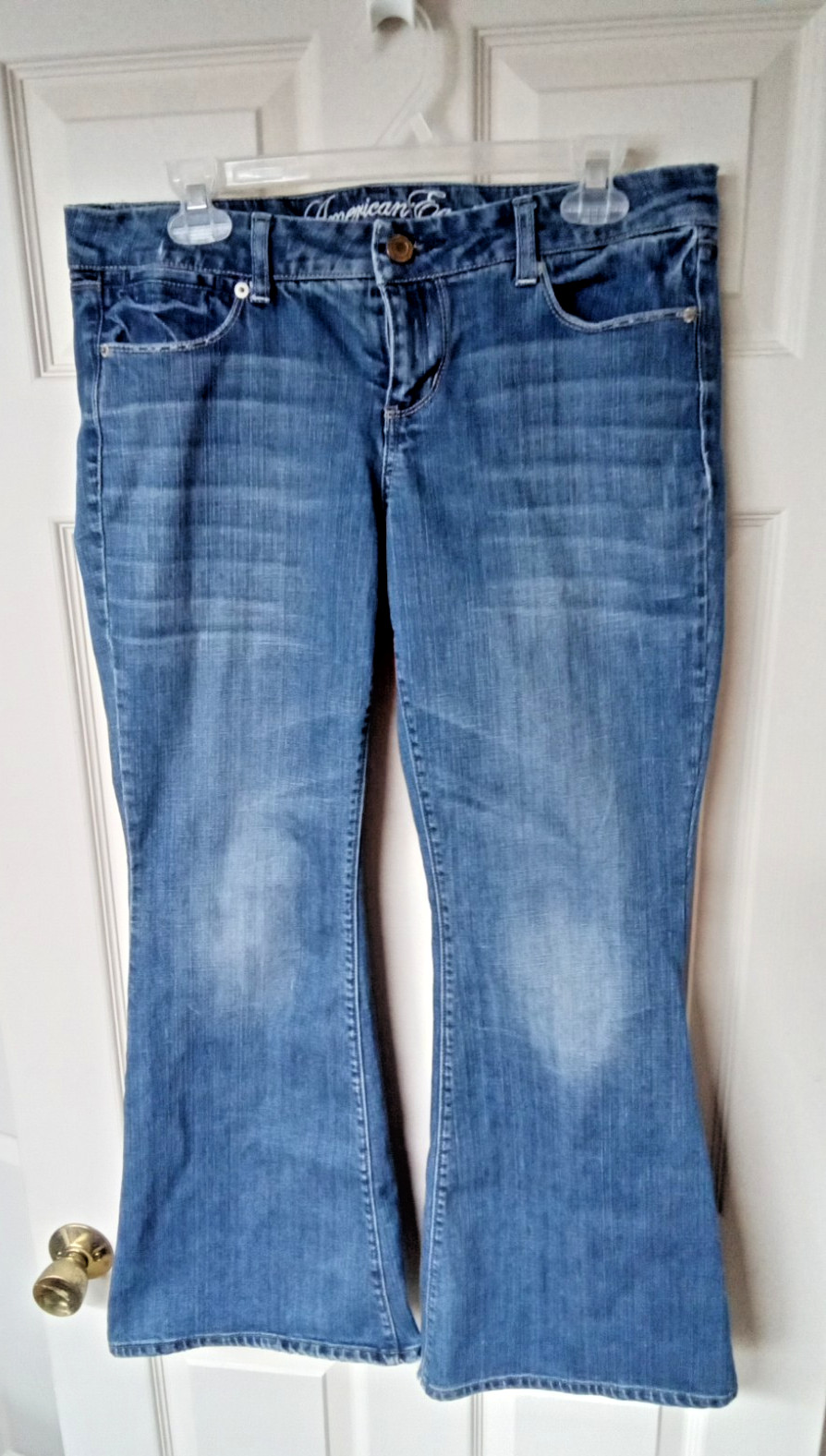 American Eagle Jeans Women’s 10 Short Blue Real Flare Hippie Boho