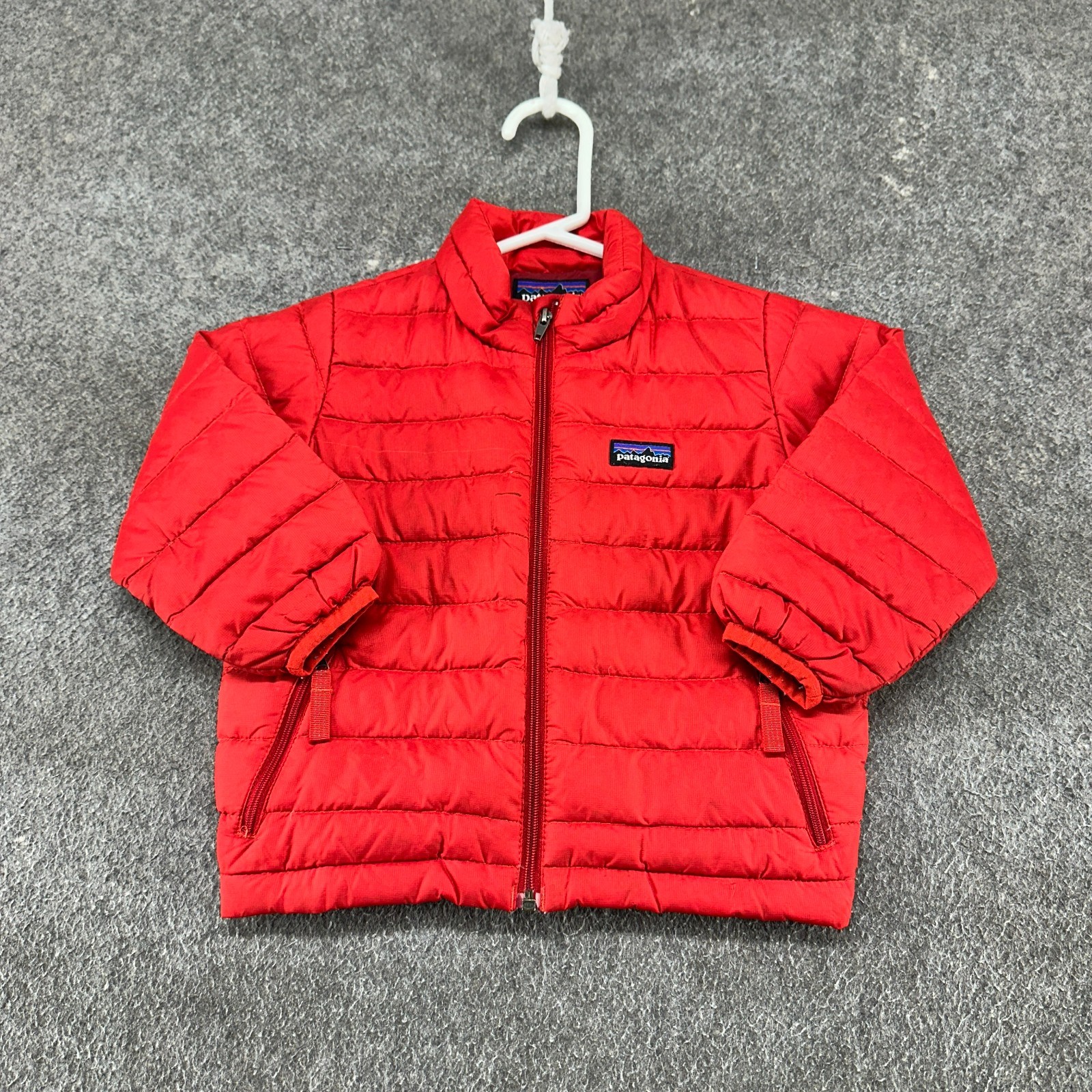Patagonia Jacket Boys Infant 2T Red Puffer Full Zip Duck Down Insulated Logo