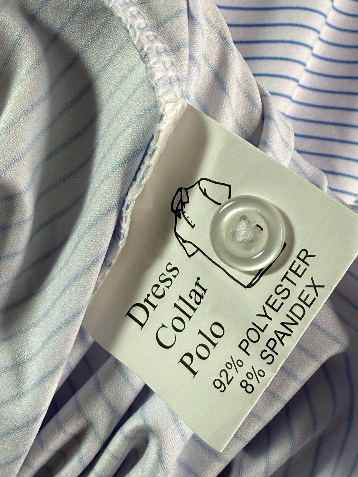 Collars & Co Pink & Blue Stripe Featherweight Relaxed Dress Collar Polo Large
