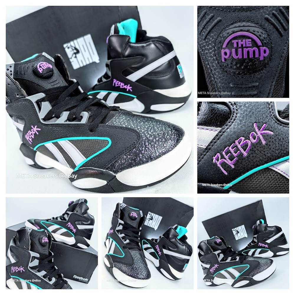 Reebok Shaq Attaq Pump US 13 Men’s Black White Purple Blacktop Retro HR0501 NIB