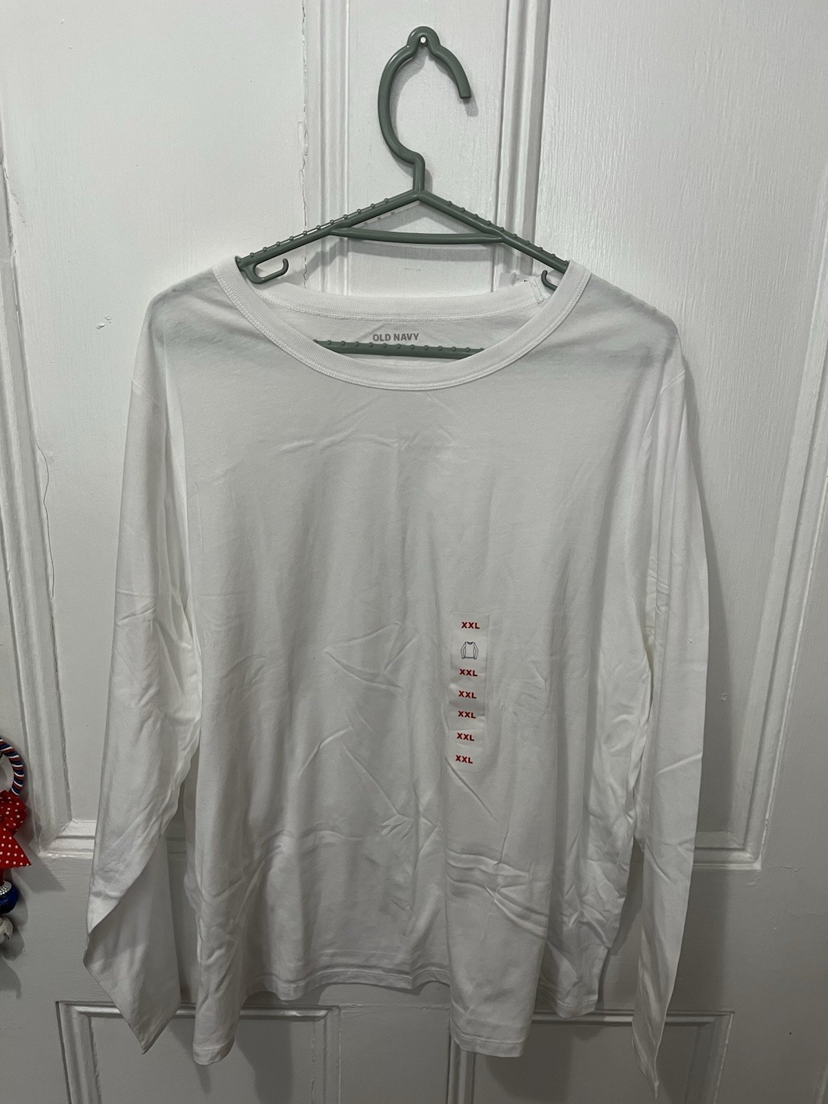 Old Navy Everywear Crewneck T-Shirt White Long Sleeve XXL