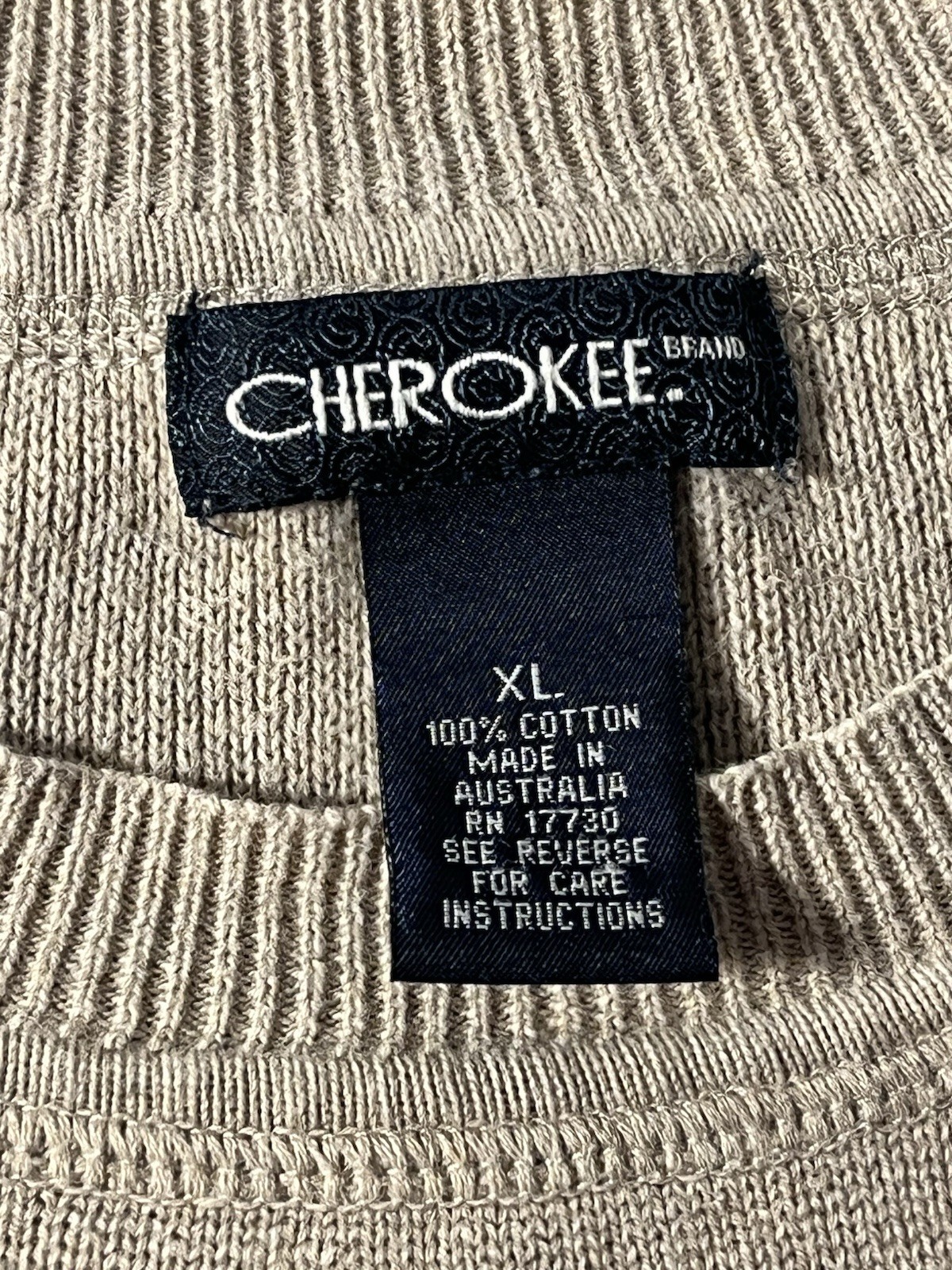 Vintage Cherokee Sweater Cotton Crewneck with Elbow Patches Size XL Australia
