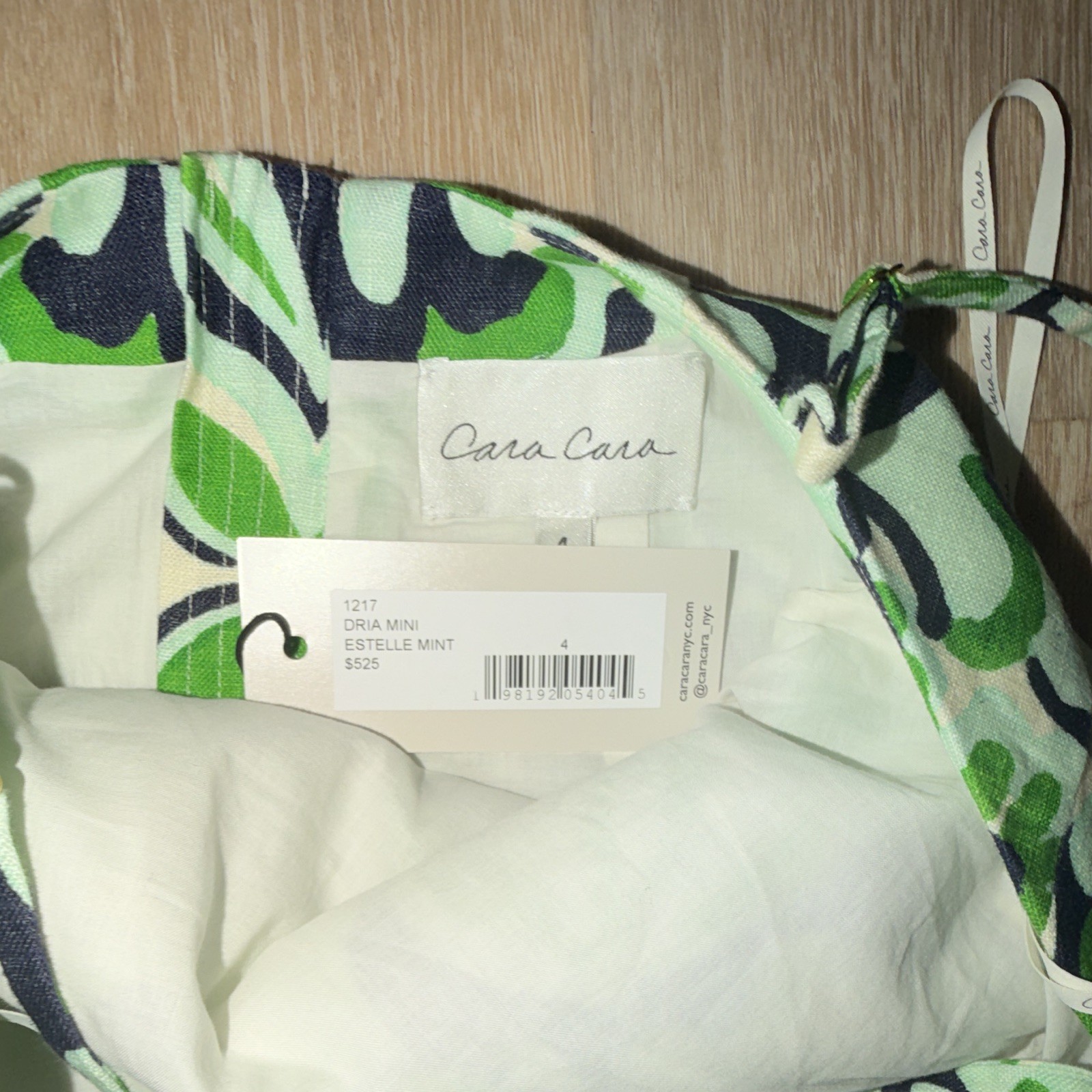 Cara Cara Dira Mini Dress Square Neck Strappy Floral Green/White/Black 4