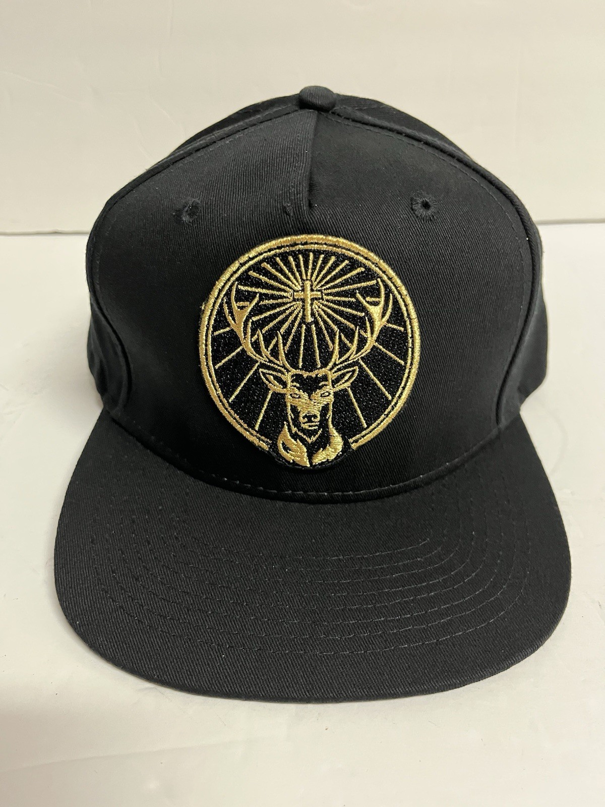 Jagermeister Trucker Hat Cap Snapback Black Gold Deer Logo BRAND NEW