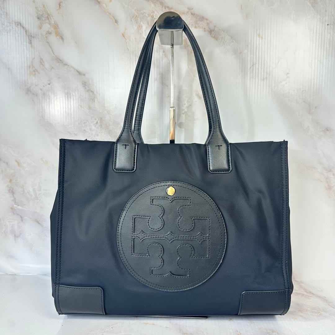 Tory Burch Tote Bag Ella Nylon Large Logo A4 Compatible