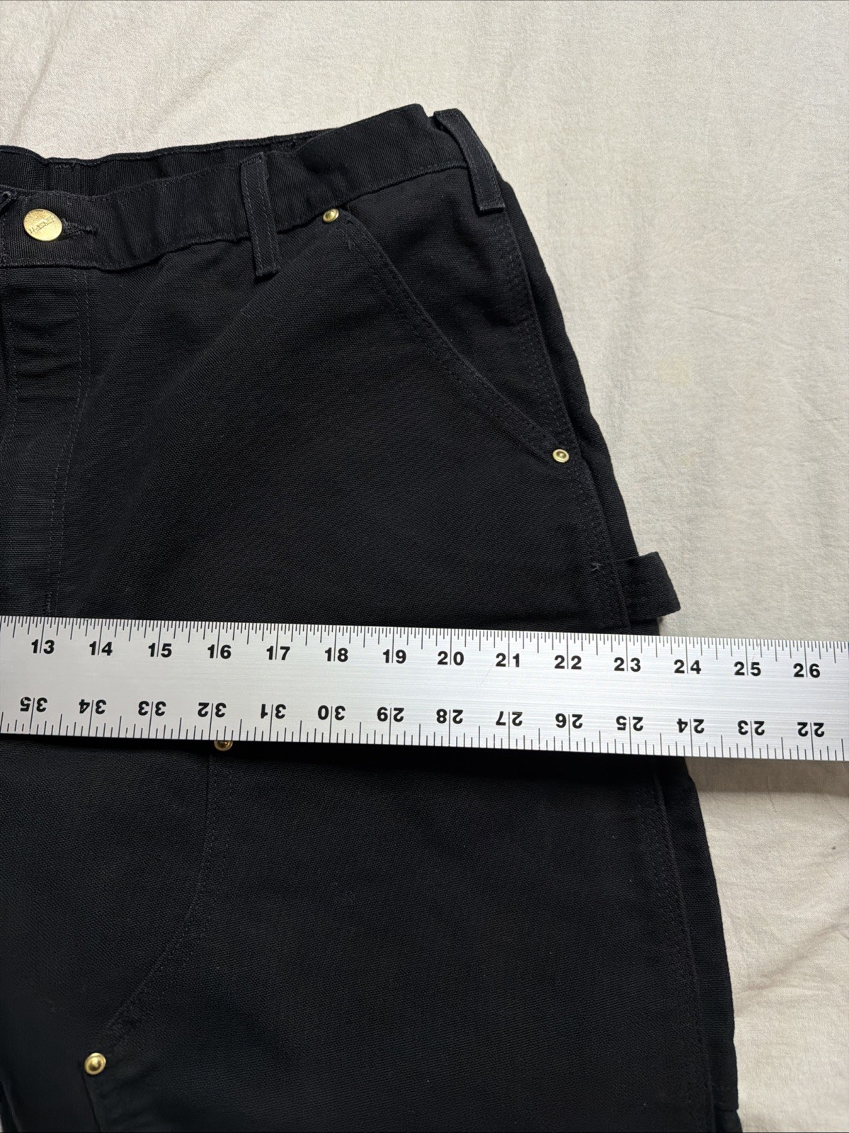 Carhartt Double Knee Black Carpenter Pants B01 BLK Size Loose 34X31