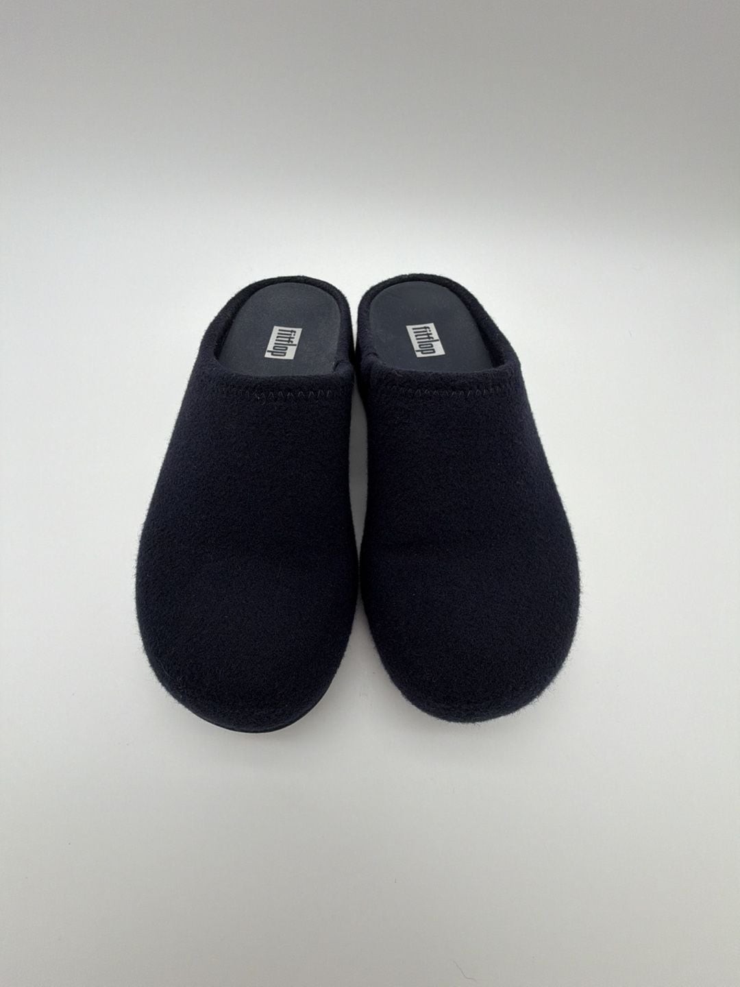 FitFlop Women’s Size 6 Navy Felt Microwobbleboard Mule Slippers