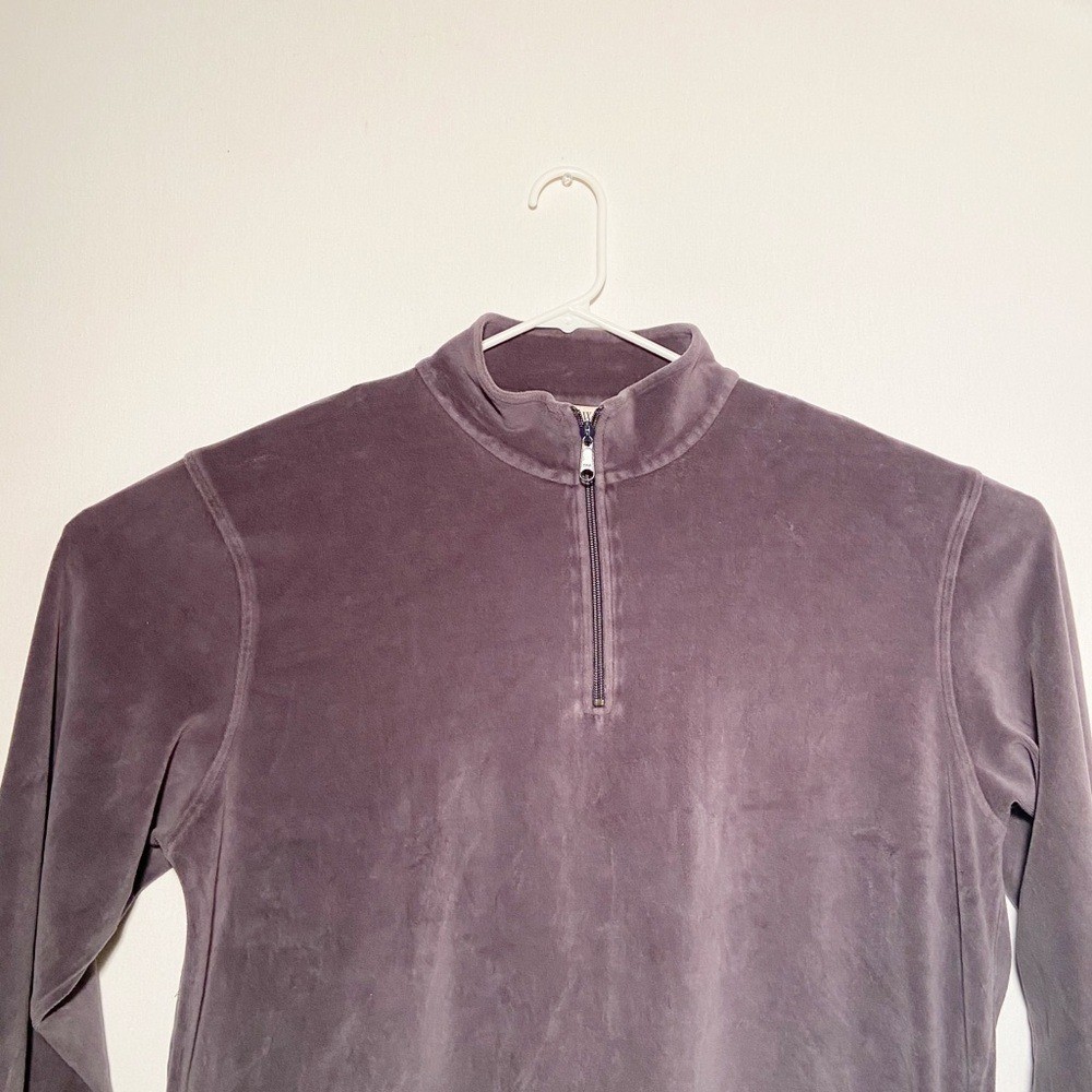 J. Crew Velour Quarter Zip Shirt Mens Size Extra Large Pullover