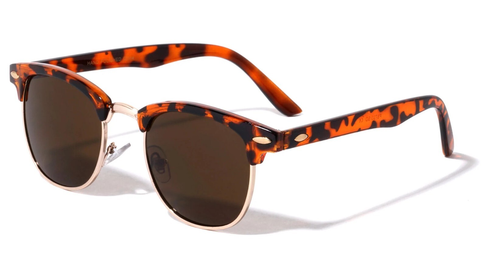 Retro Vintage Polarized Sunglasses Mens UV400 Half Metal Frame Club Sunglasses