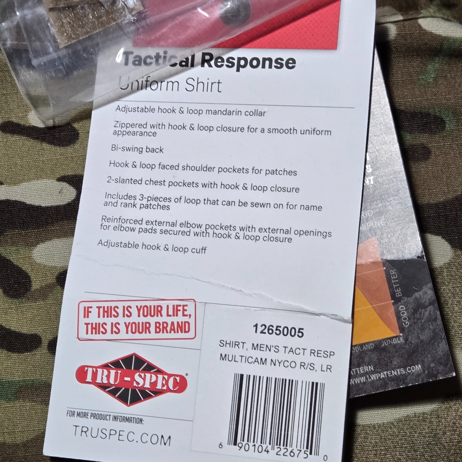 Tru-Spec Mens Multicam Camouflage Tactical Response Uniform Shirt L Regular