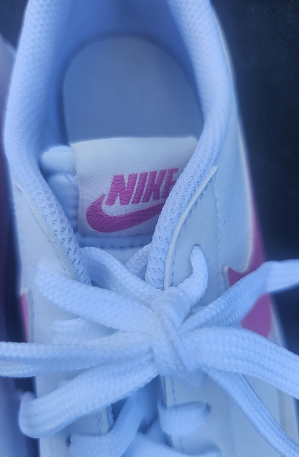 Nike Court Legacy Low Top Leather Sneakers White/Pink Kids US 7Y DA4074-125
