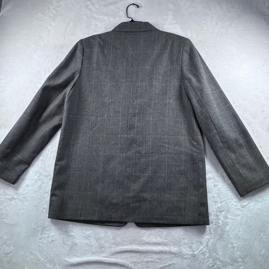 Harve Benard Gray Wool Viscose Blazer SIZE 12 Pockets Ukraine Vtg Office Core