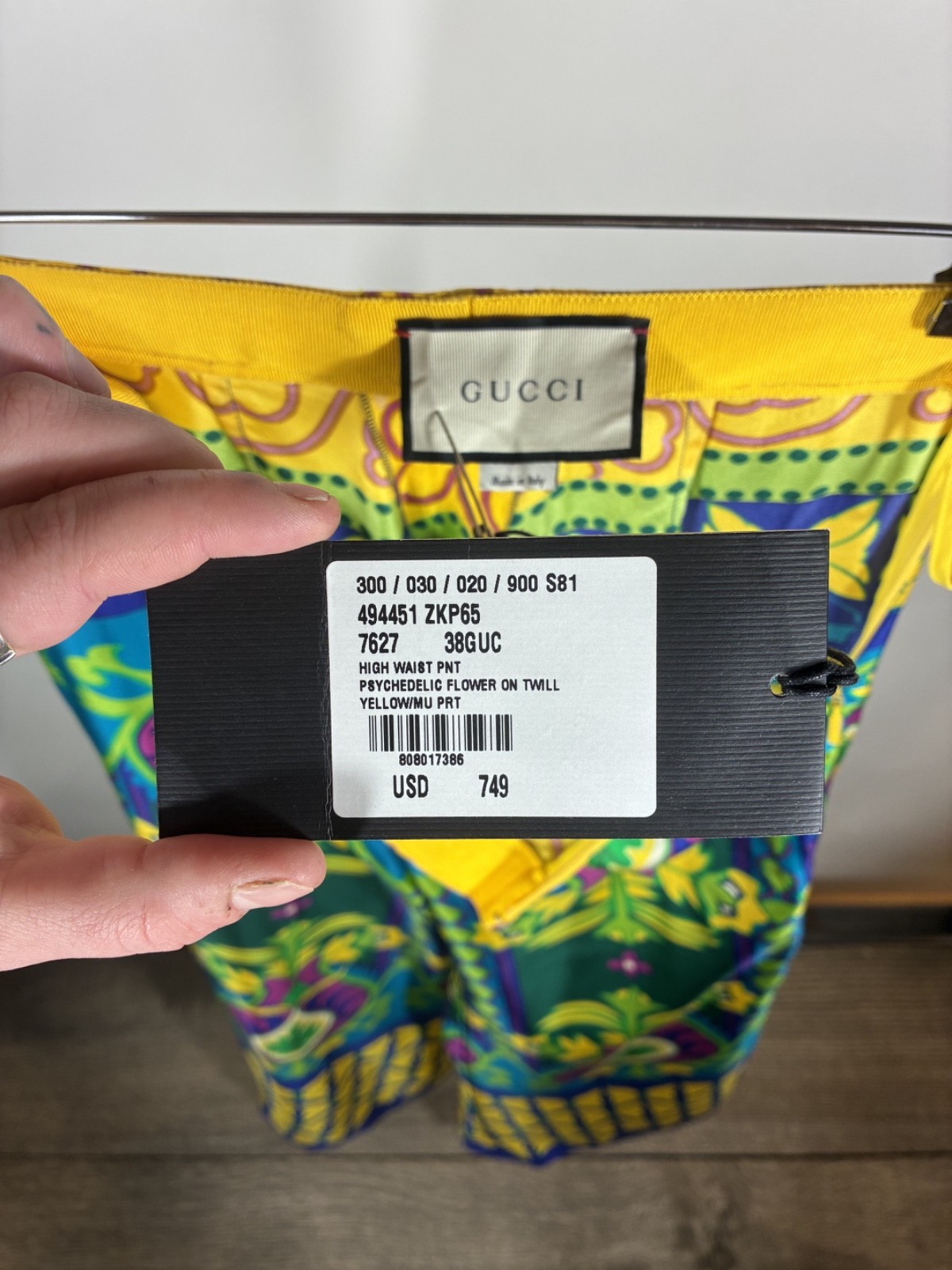 Gucci NWT silk psychedelic bell bottoms