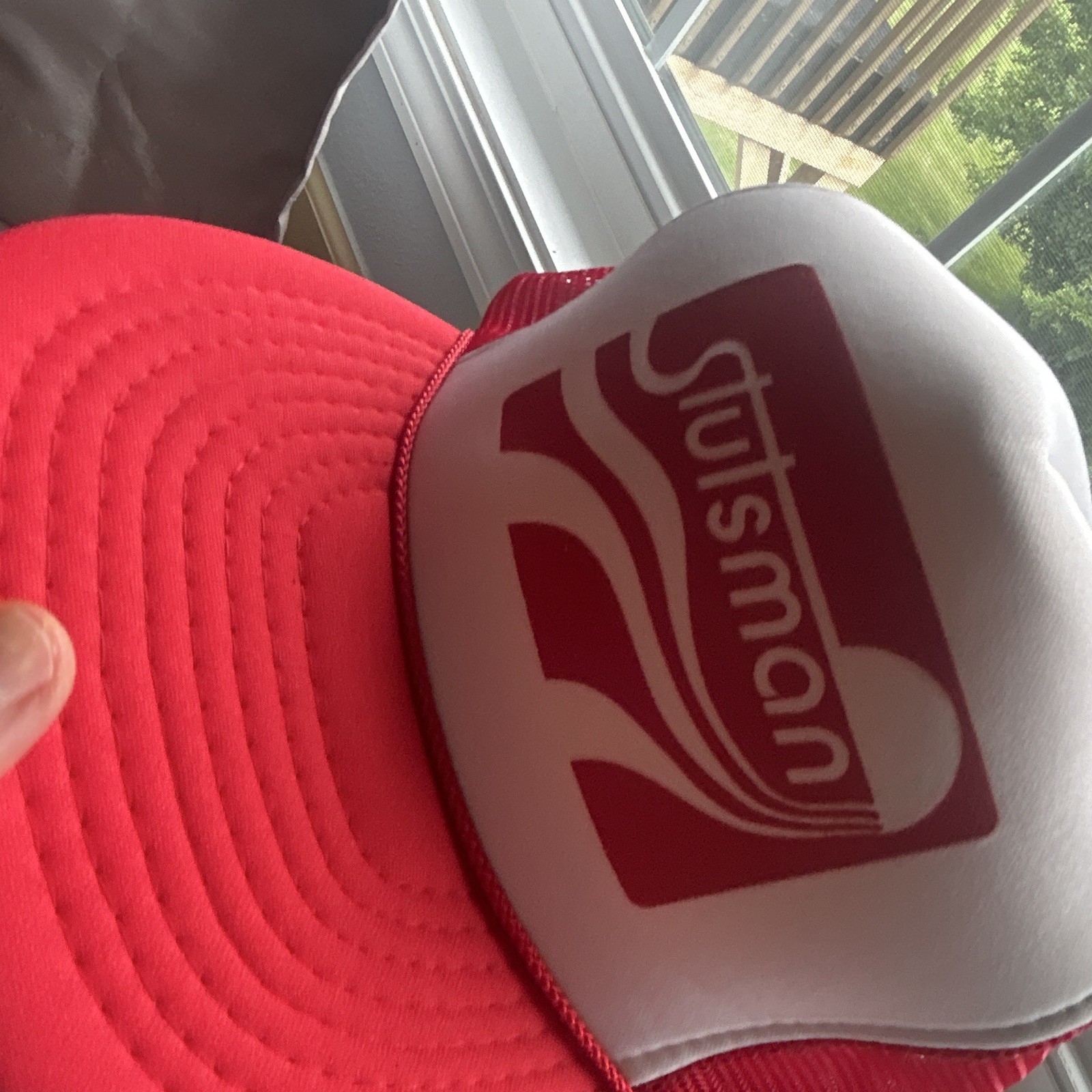 Otto Red/White Trucker Hat Solid Mesh Back Adjustable Snapback One Size Men