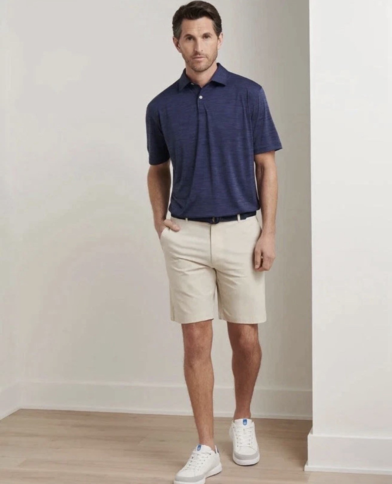 PETER MILLAR Shackleford Performance Hybrid Short Sand Size 38 Golf casual