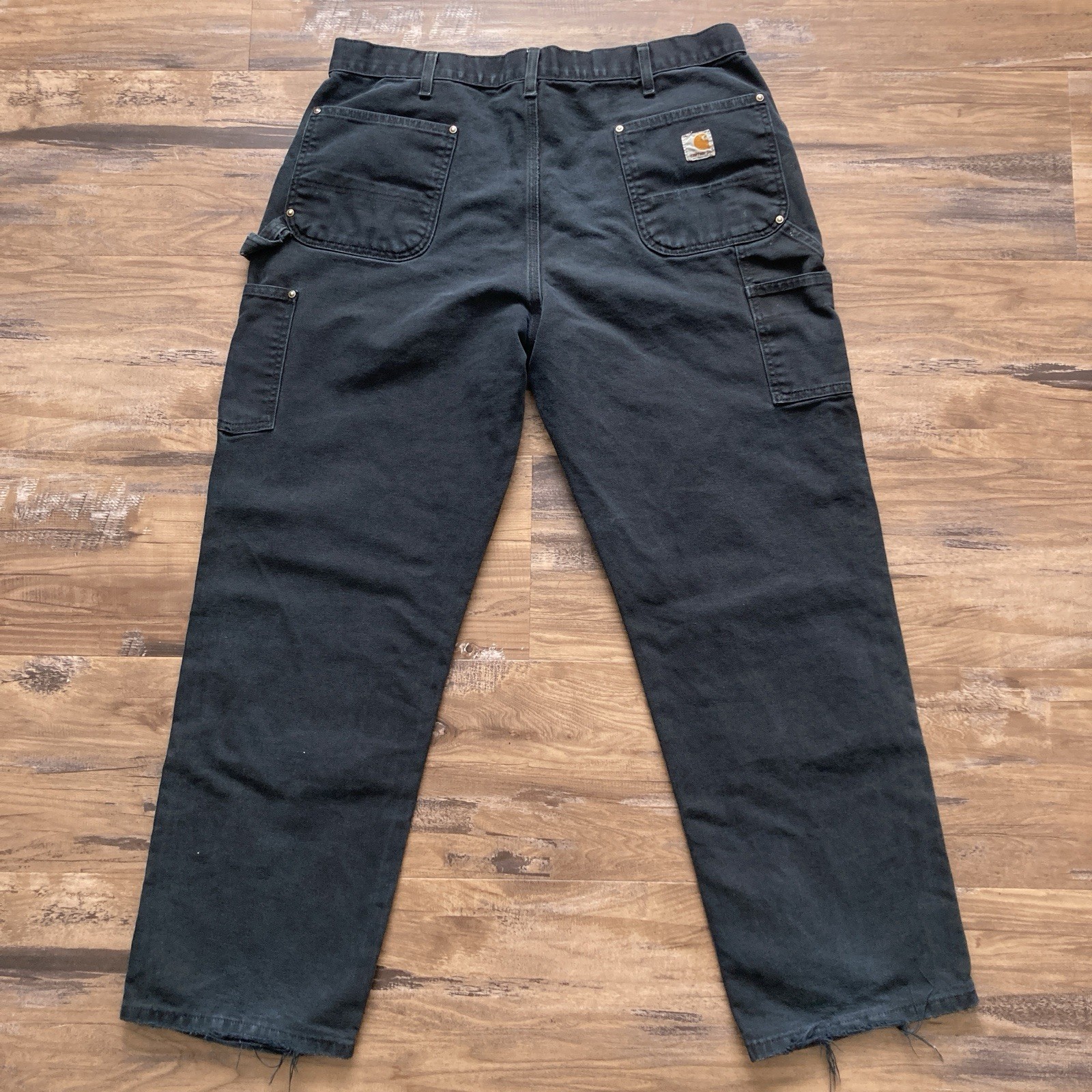 Carhartt B01 BLK Double Knee Work Pants Mens 40×32 (Fits 38×30) Distressed