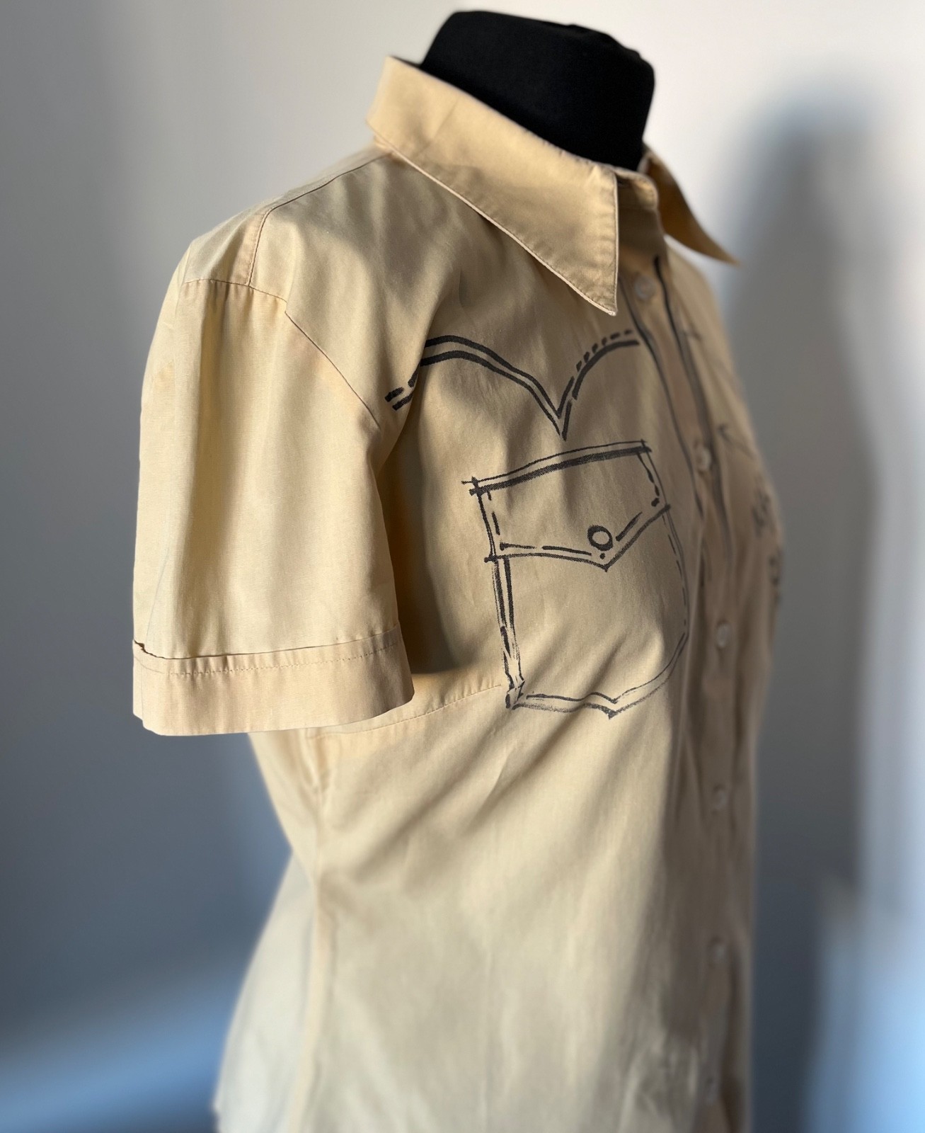 90s Moschino Jeans Scribble Print Cotton Shirt Franco Moschino Vtg Italy L | TAD