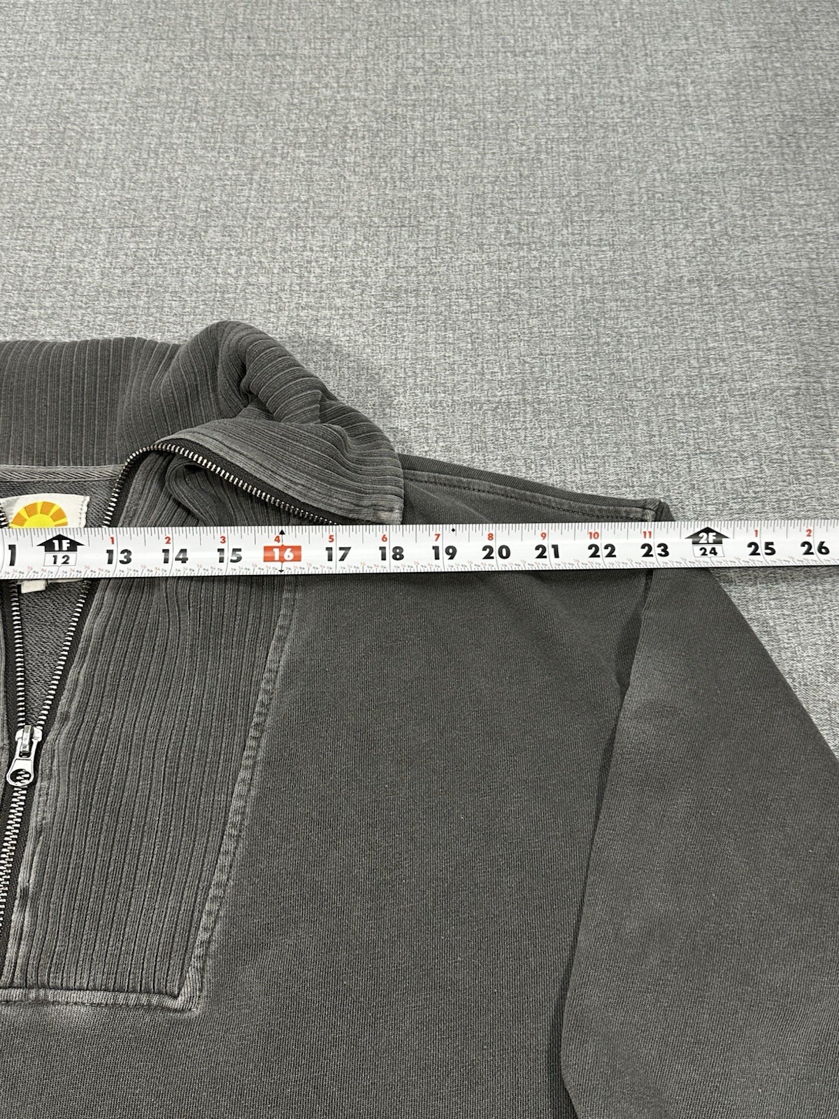 C&C California Half Zip Pullover Sweatshirt Gray Washed Funnel Neck Women’s