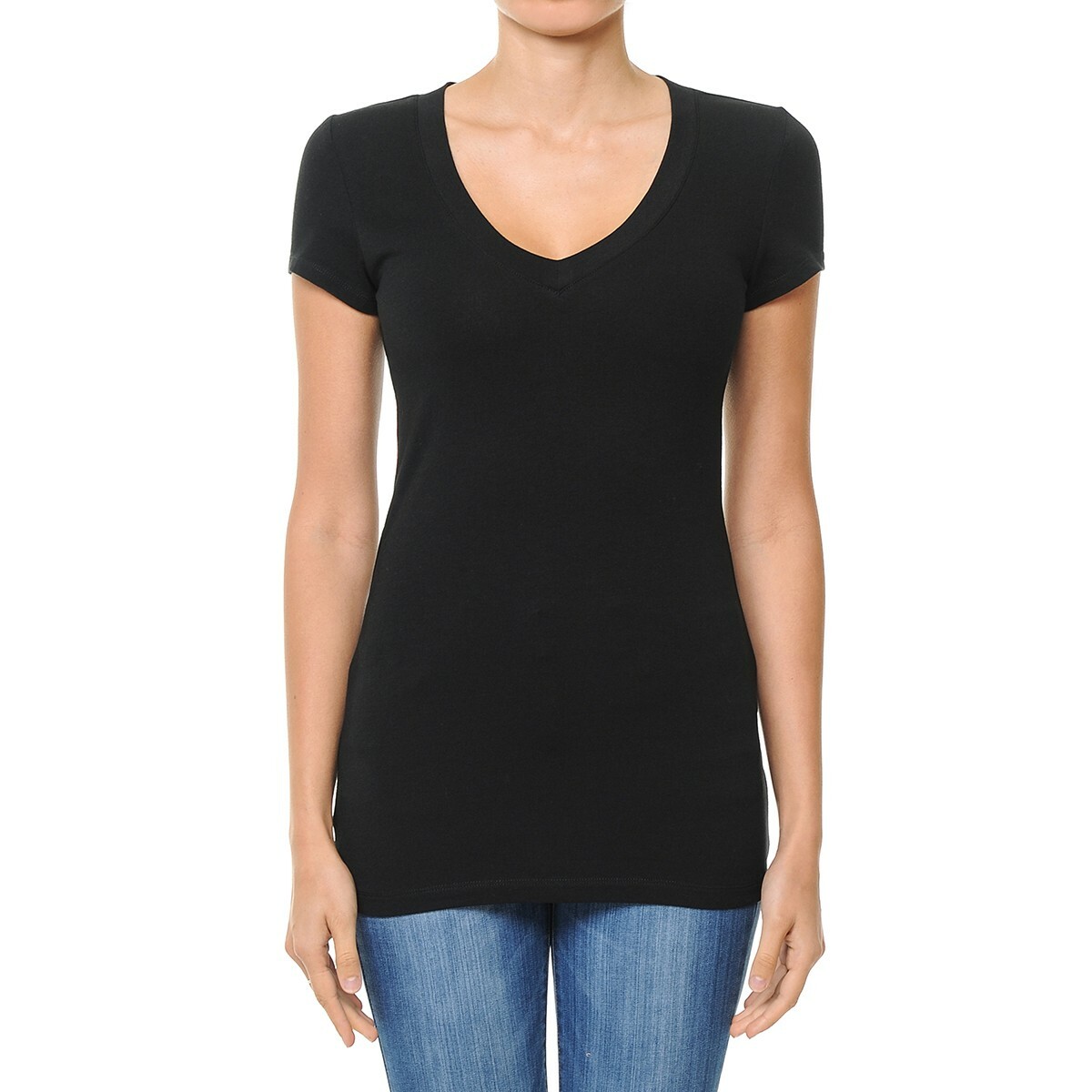 Women’s / Juniors VNECK Ambiance Apparel Short Sleeve V-