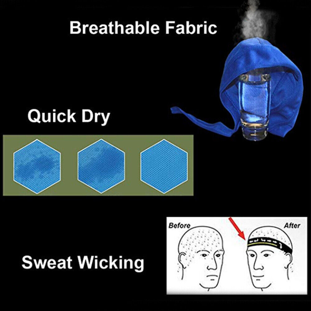 2 Pack Cooling Helmet Liner Do Dew Rag Skull Cap Beanie Bandana Head Wrap Hat US