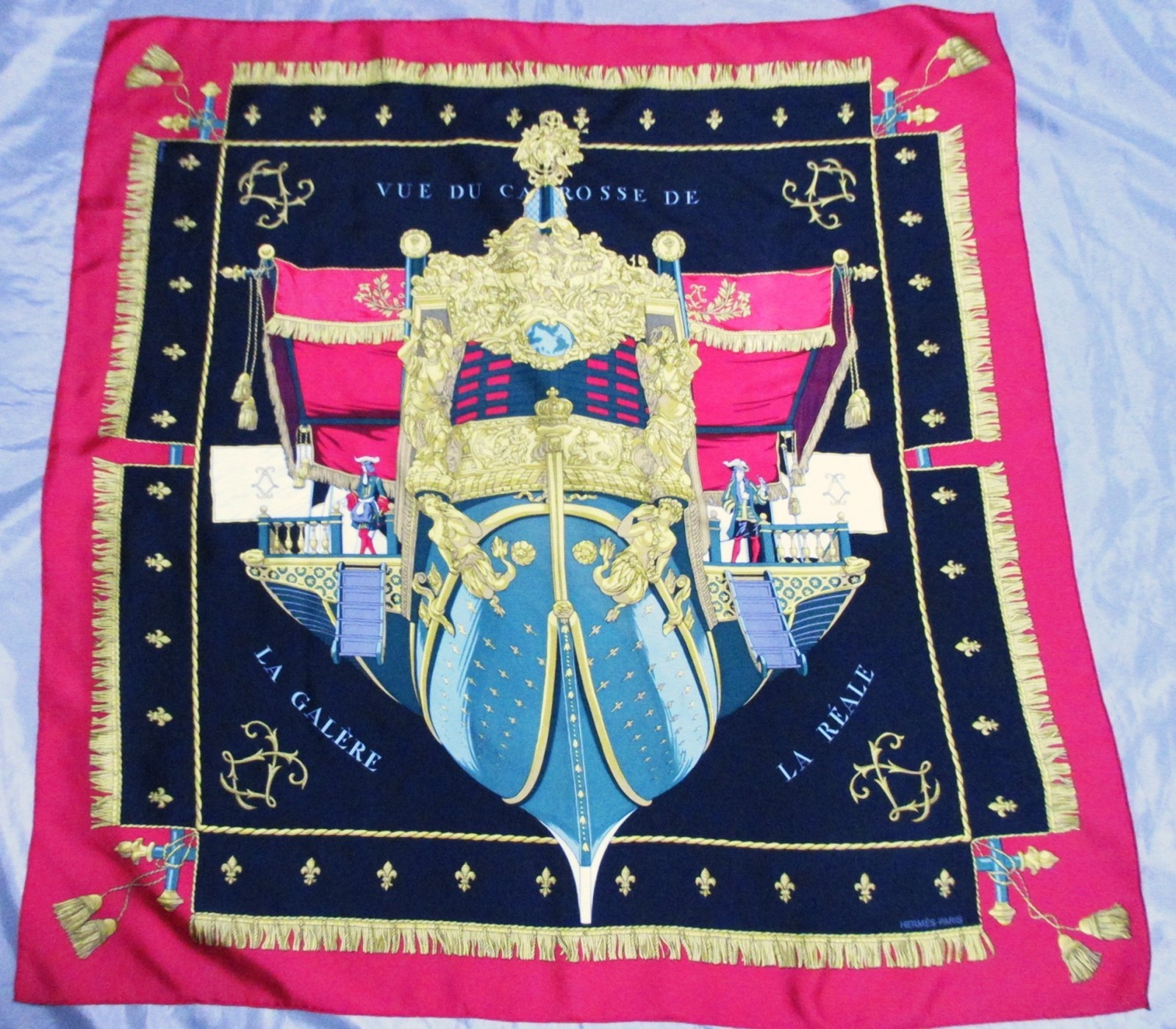 RankA HERMES Carre 90 35 in VUE DU CARROSSE DE LA GALERE LA REALE [Japan]
