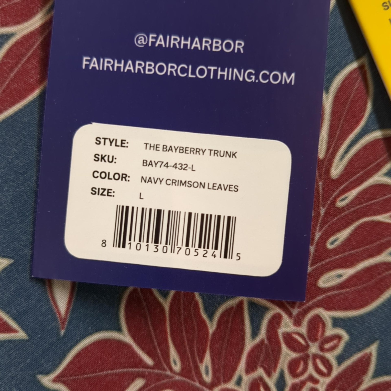 Fair Harbor Shorts Mens Large Blue Bayberry 7 Inch Swim Trunks Lined Drawstring
