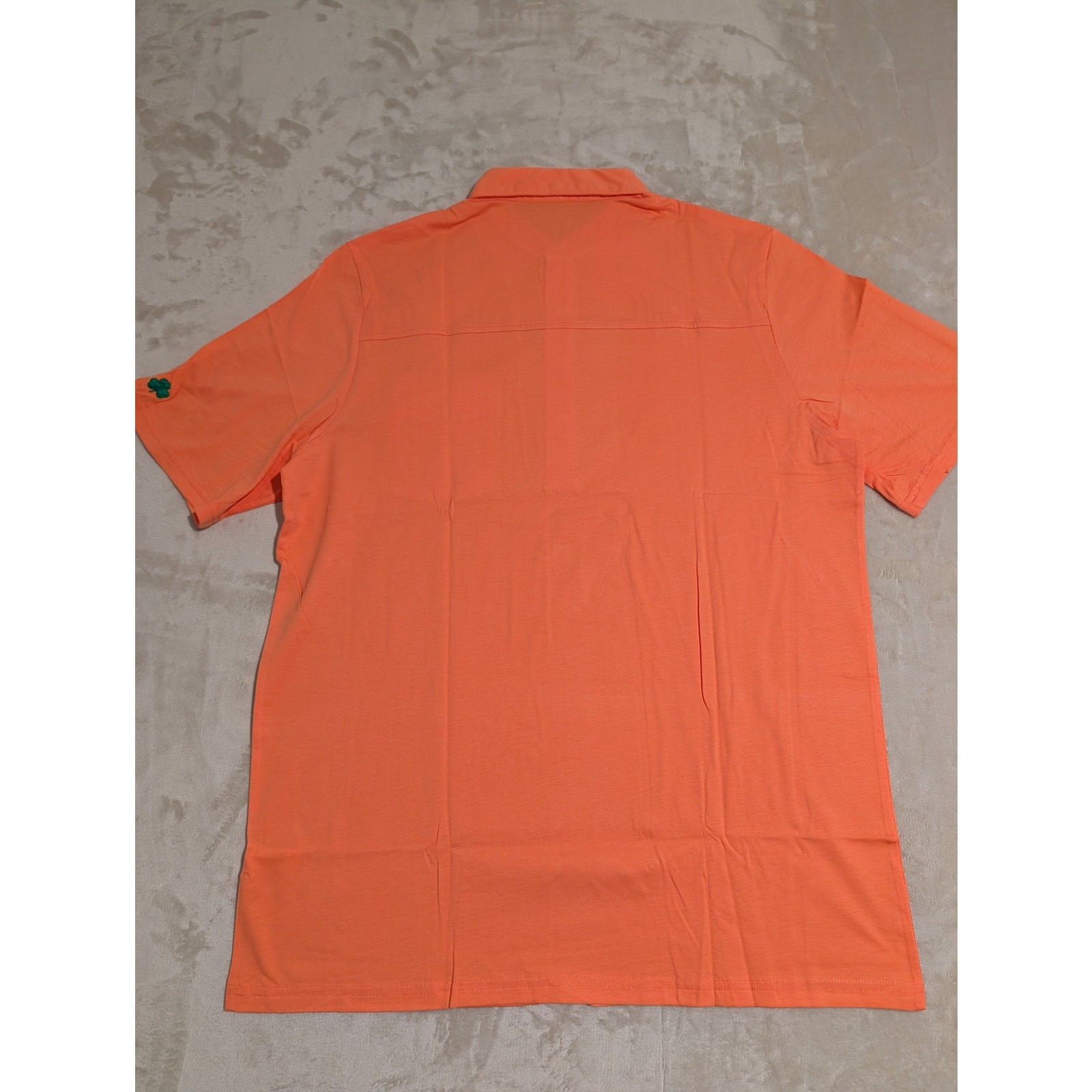 Criquet Mens Player Polo Shirt Orange Large Embroidered Organic Cotton Golf NWT