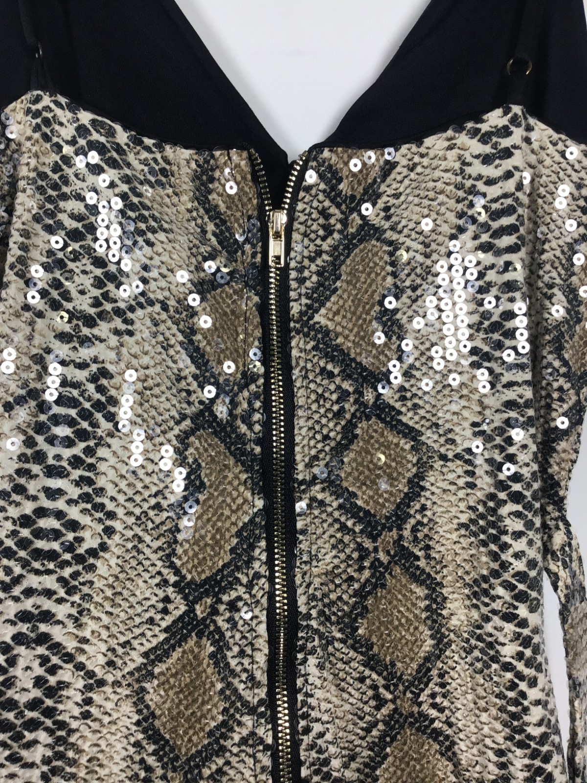 Celebrity Women’s Short Sleeveless Med Zippered Snakeskin Dance Romper Jumpsuit