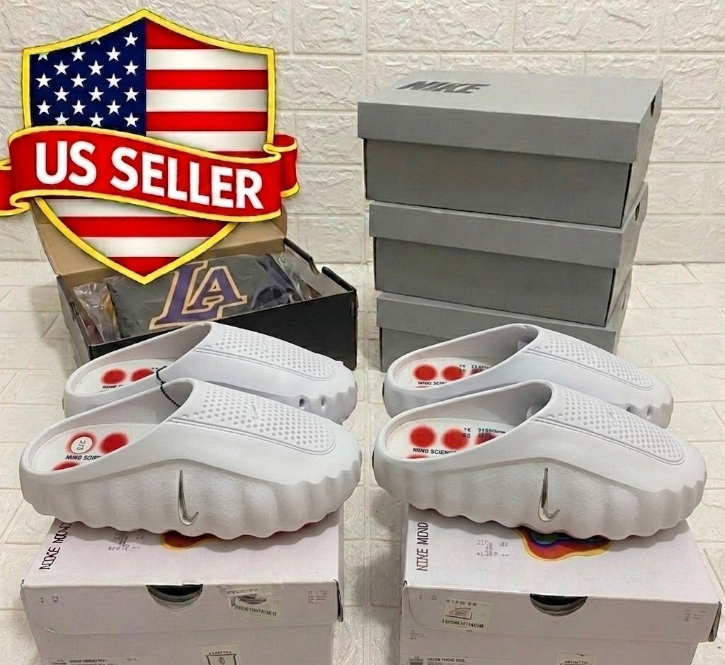 Nike Mind 001 Slides White Speed Red – All Sizes With Box