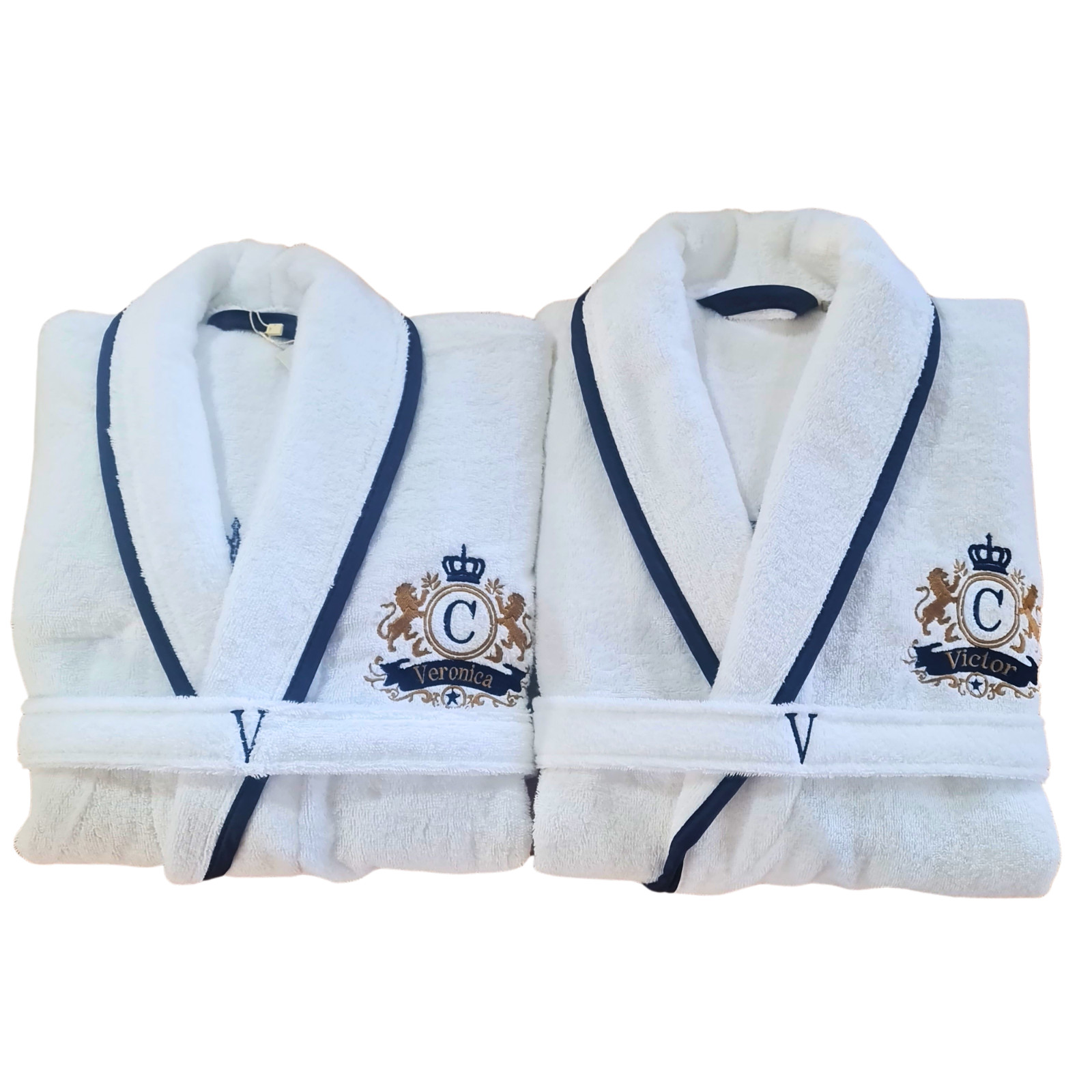 Personalized Couples Bathrobe His and Hers Matching Wedding Gift Turkish Cotton