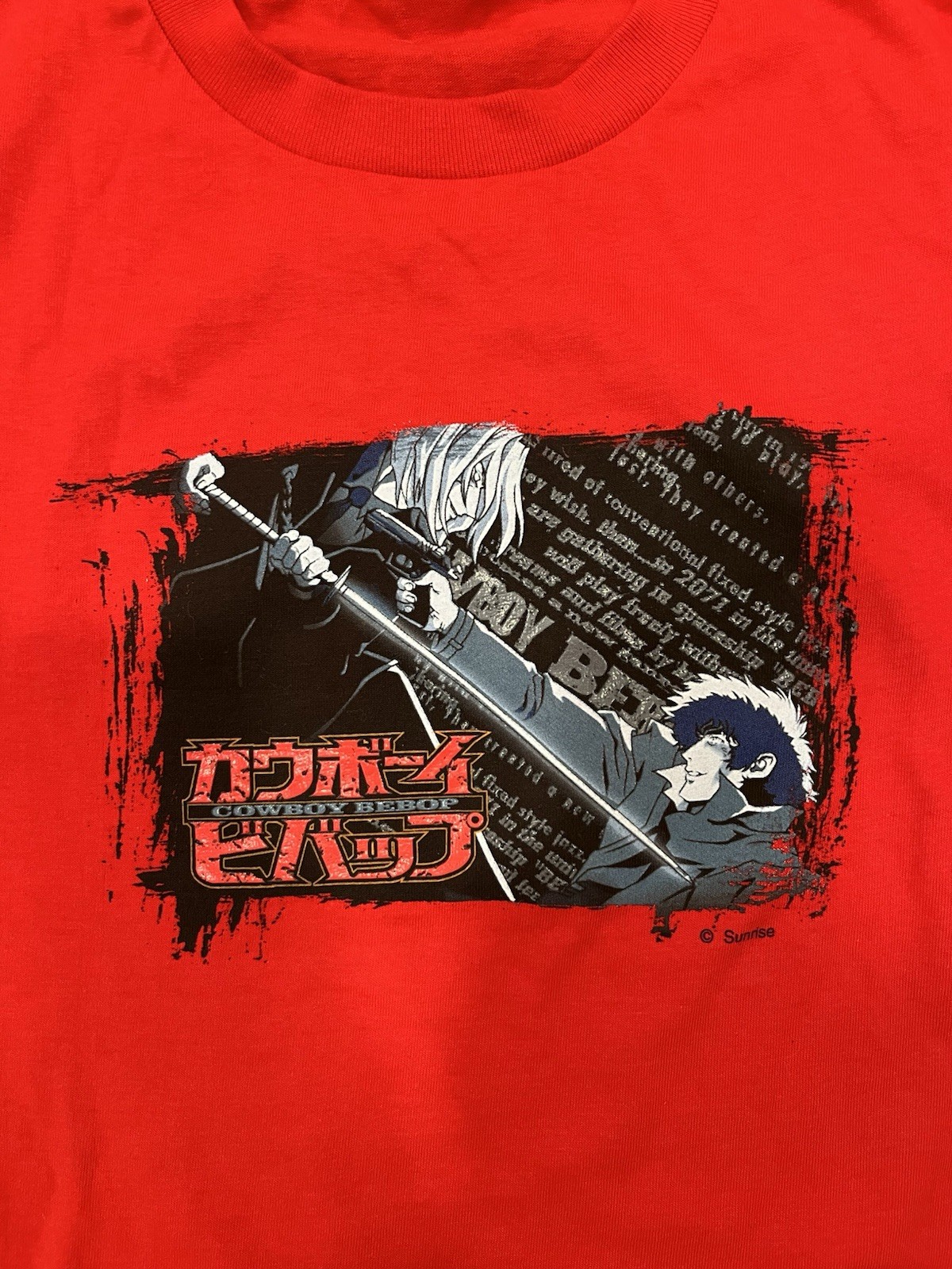 Vintage 90s Y2K Cowboy Bebop Spike Spiegel Vicious ODM Anime Red XL Shirt