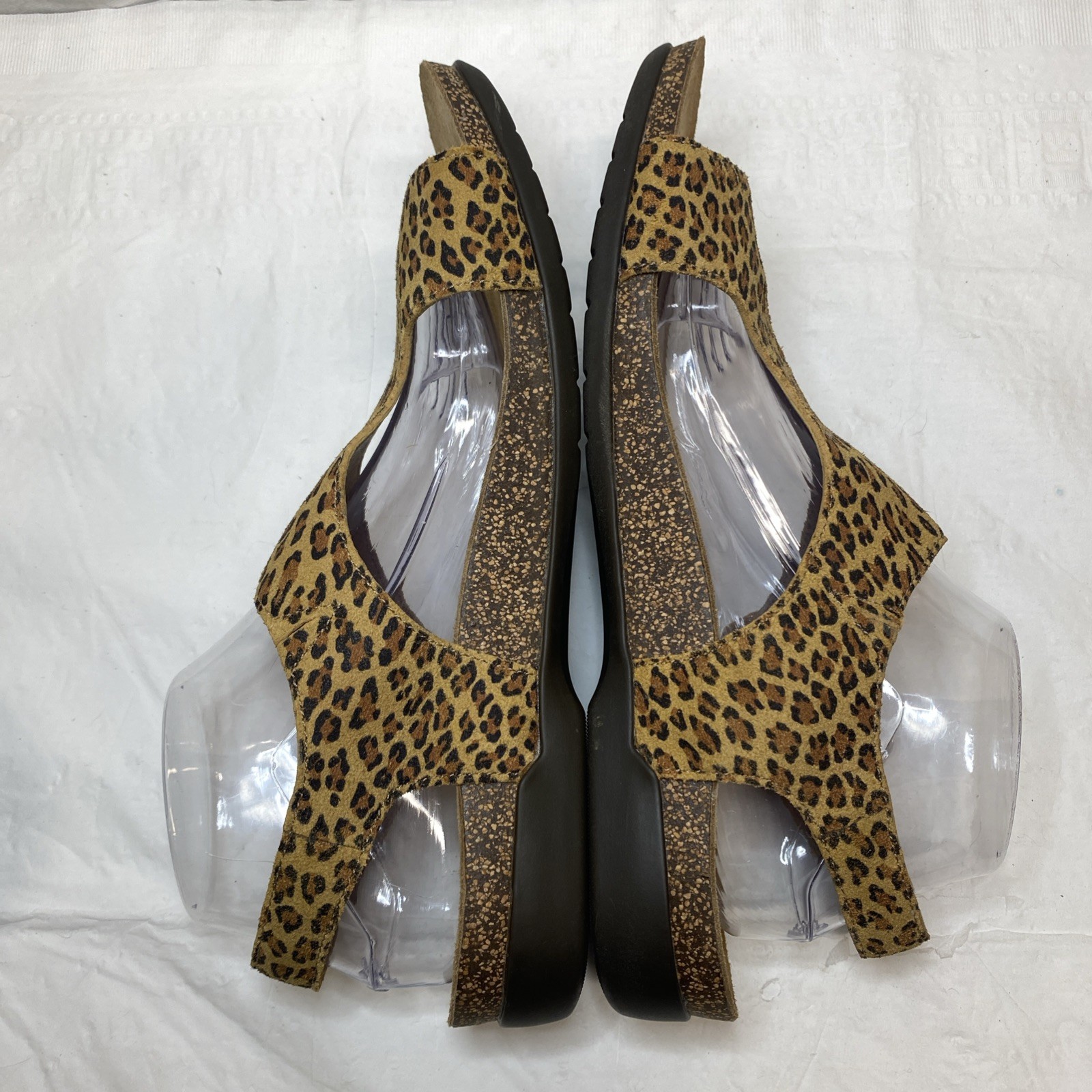 Dansko Reece Womens Sandals Leopard Print Suede Toe Loop Comfort Size 42 11.5/12