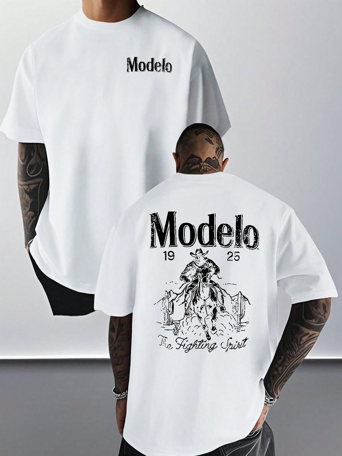Modelo Graphic Print Men’s 100% Cotton T-Shirt, Casual Sports Style Top T-Shirt