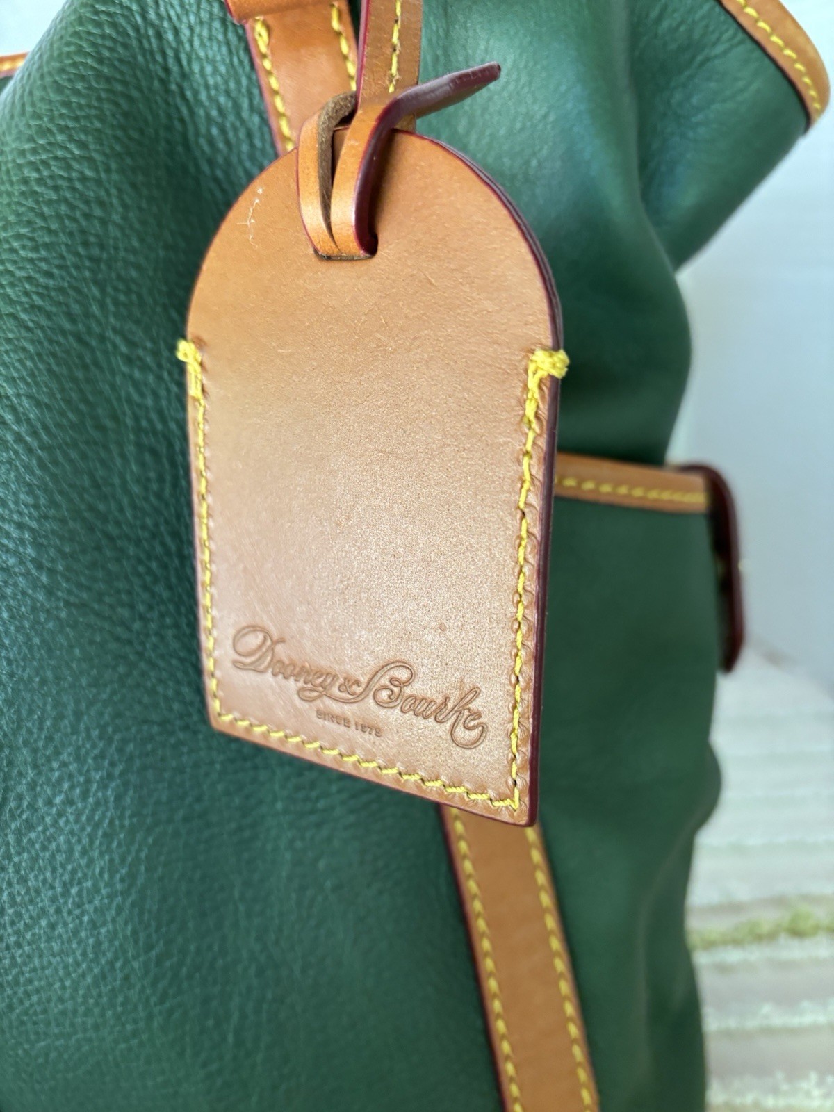 Dooney & Bourke All Weather Leather Shoulder Bag Green Pebbled Leather *MINT COA