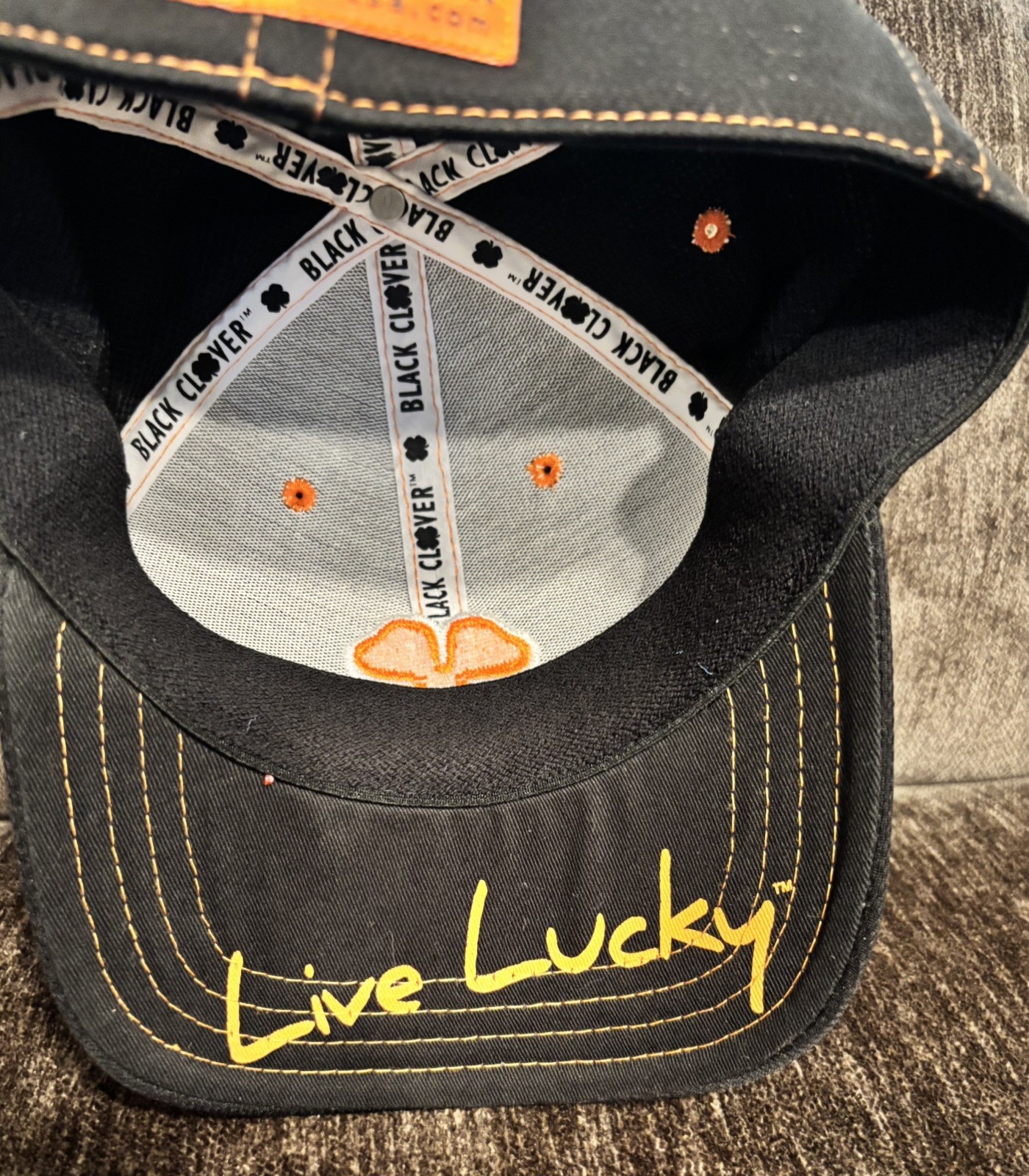Black Clover hat Black/ Copper Flex Fit Hat One Size