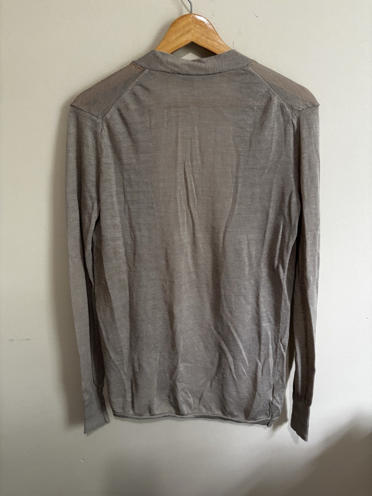 LOFT Sheer Ramie Blend Open Front Cardigan Beige Taupe Size Small