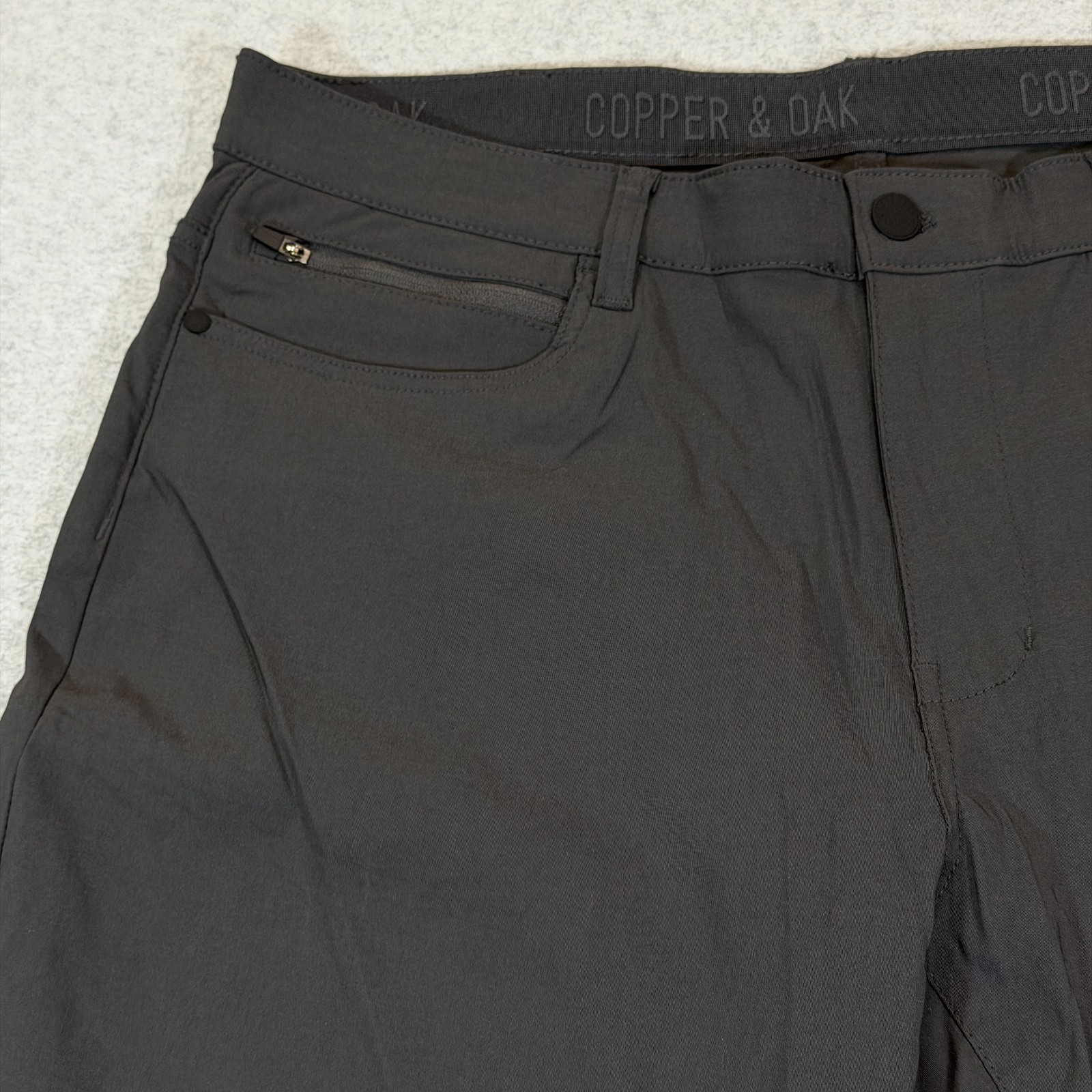 Copper & Oak Mens Flex-Comfort 5-Pocket Pants 38×32 Forged Iron Gray Stretch NWT