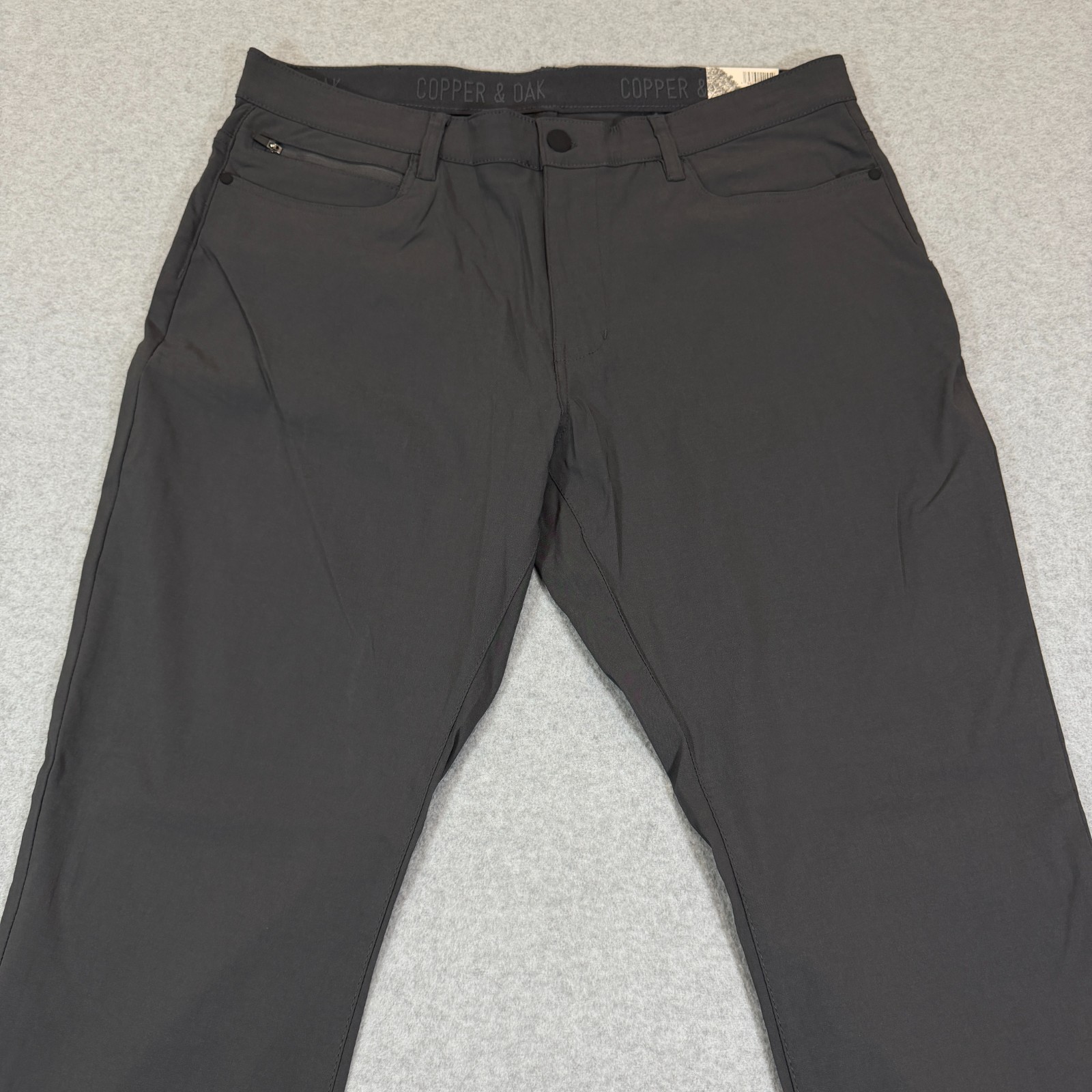 Copper & Oak Mens Flex-Comfort 5-Pocket Pants 38×32 Forged Iron Gray Stretch NWT