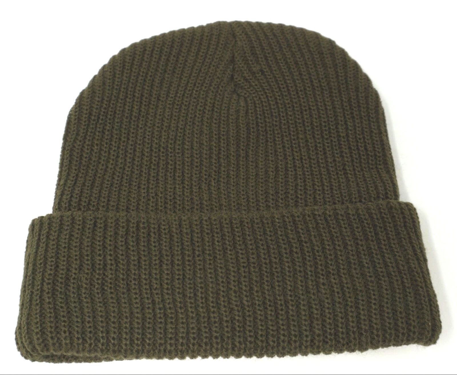 DECKY Skull Cap Cuff Beanie Cuffed Hat Olive NWT