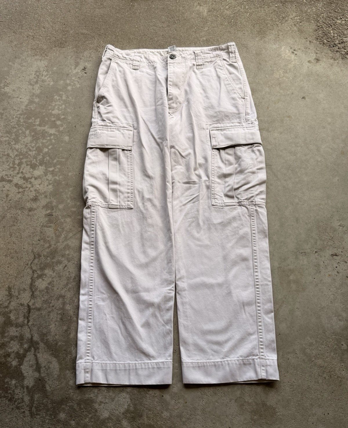Polo Jeans Company Men’s Beige Cargo Pants 31W Cotton Twill Straight Pockets