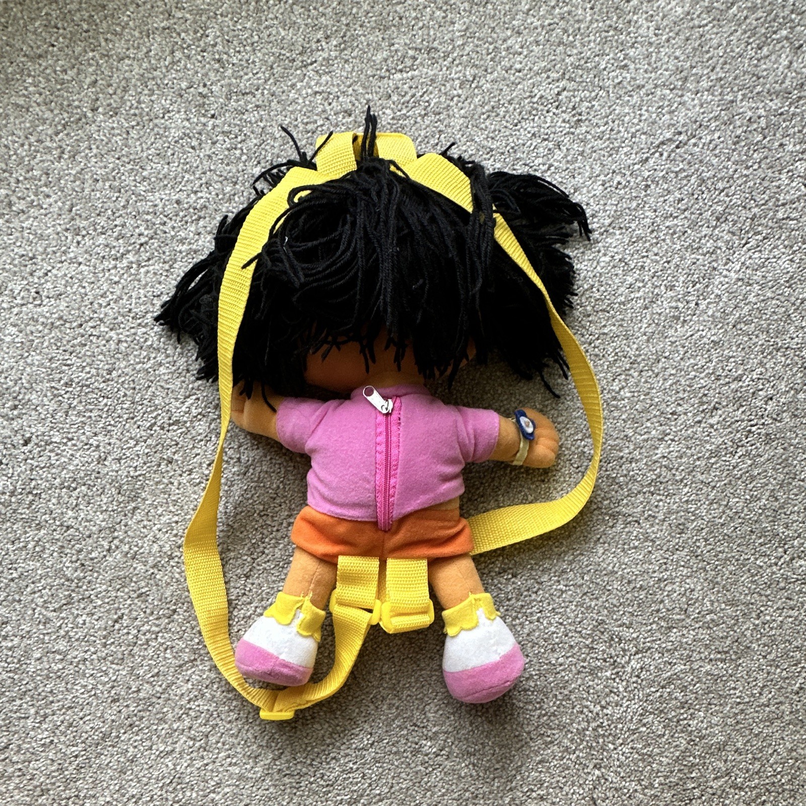 Vintage Nickelodeon 2002 Dora the Explorer Small Plush Backpack Yellow Strap